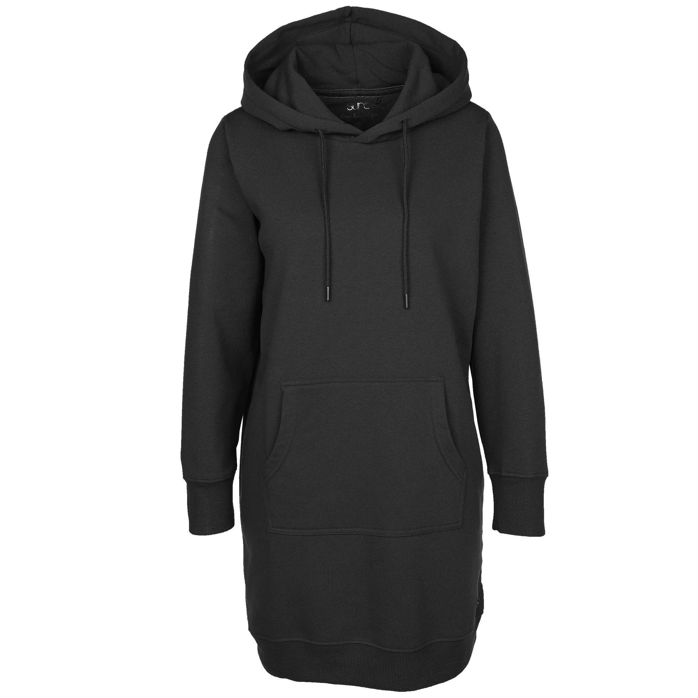 Sure Da-Hoodiekleid m.Kängurutasche Schwarz 880222 BLACK 1