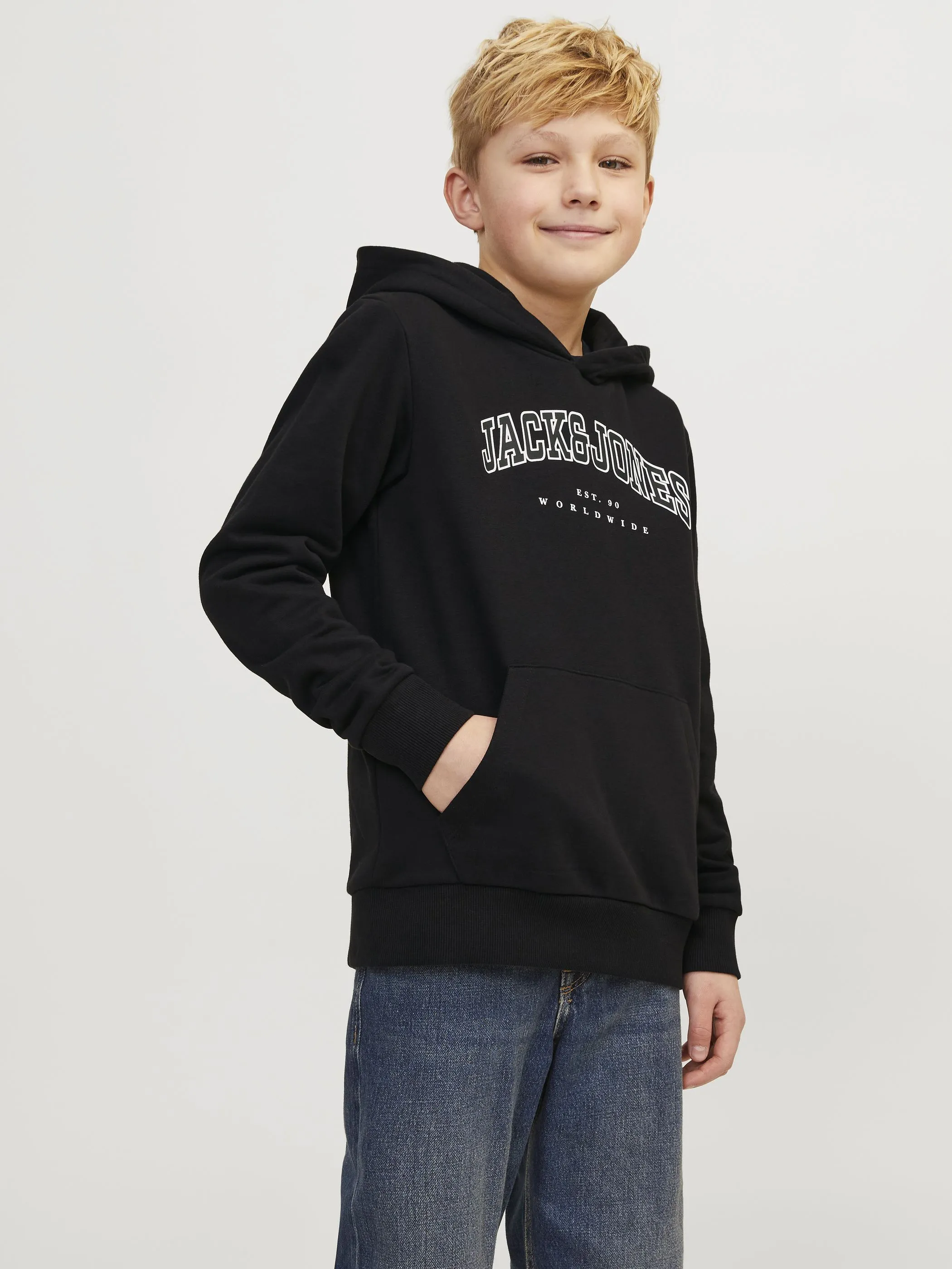 Jack&Jones Junior 12259564 JJECALEB VARSITY SWEA Schwarz 914217 178012001 4