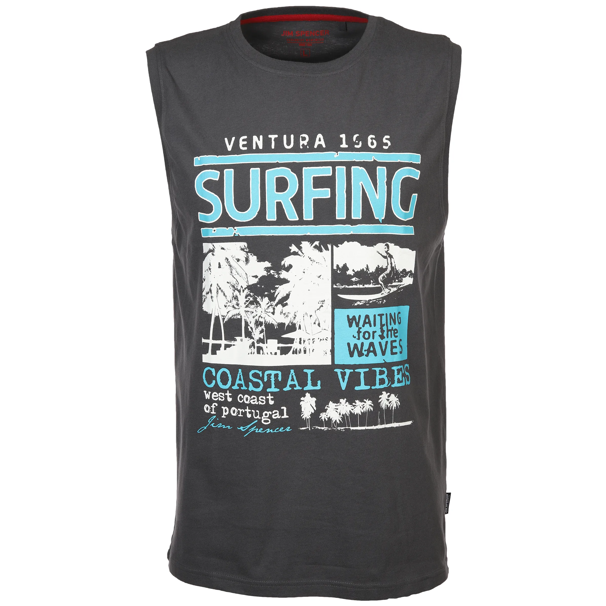 Jim Spencer He. Muscleshirt Druck Grau 876081 GRAPHIT 1
