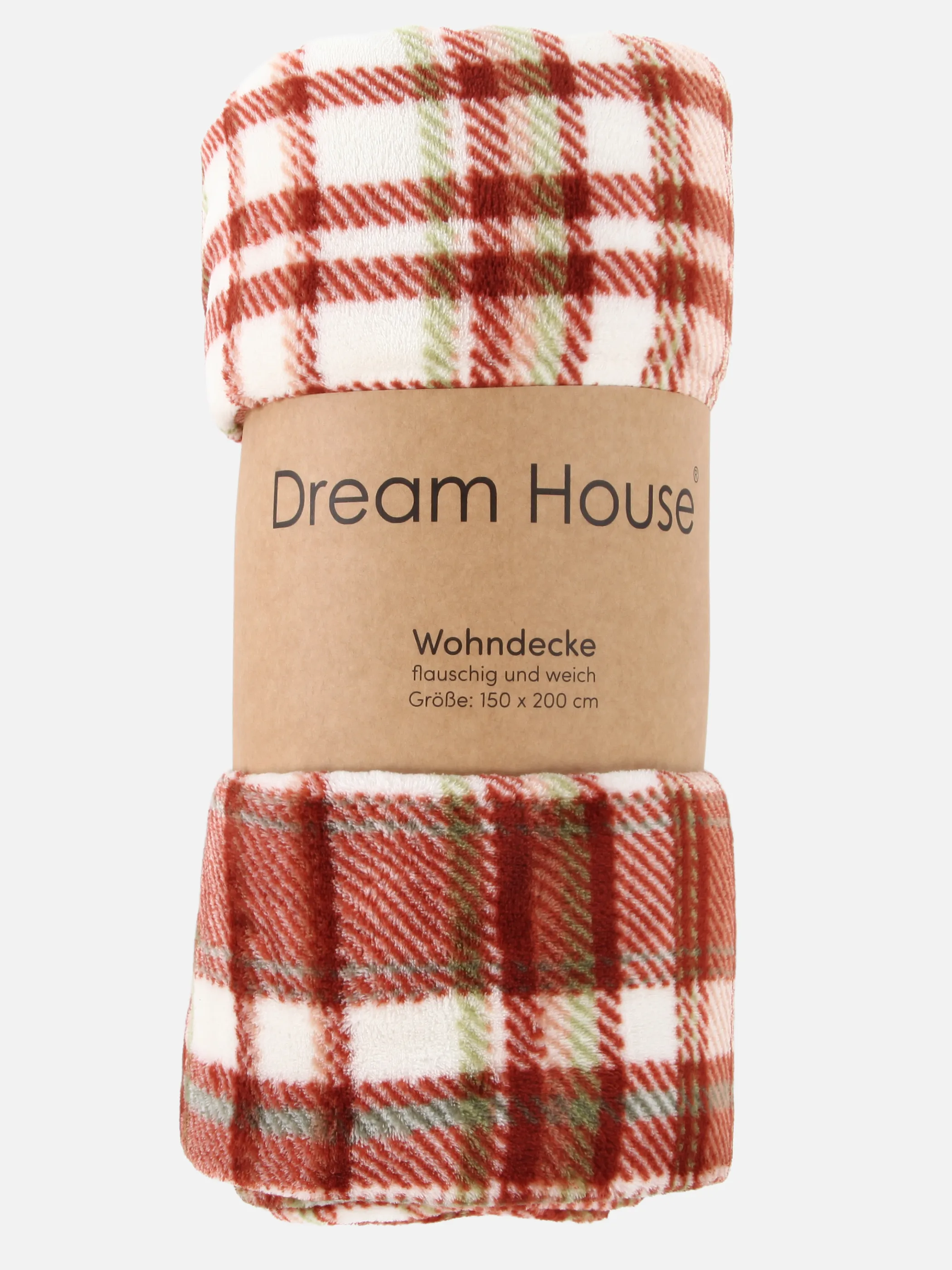 Dream House Wohndecke Flanell Karo Rot 932737 KARO 1