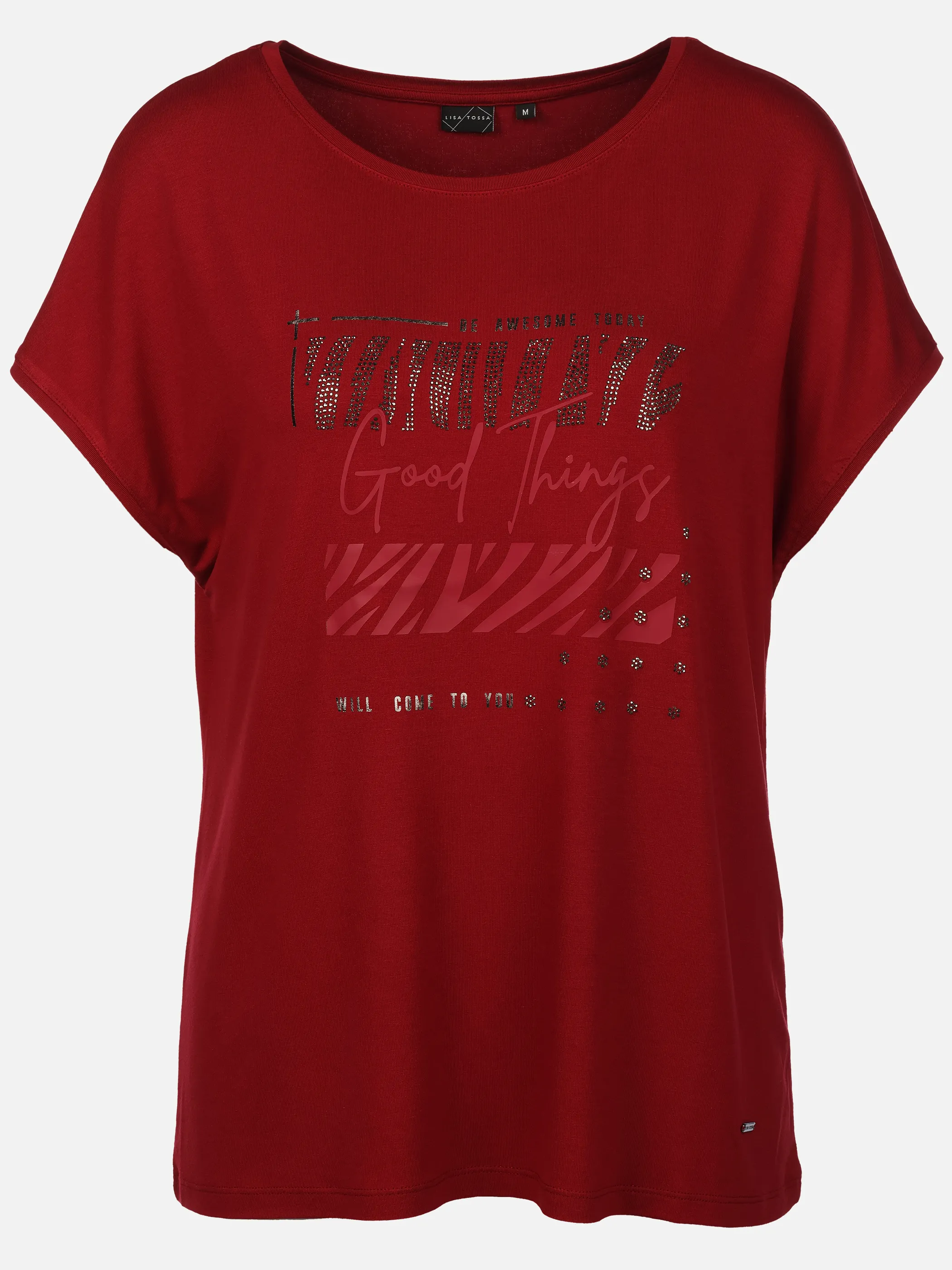 Lisa Tossa Da-Viskose Shirt m. Frontprint Rot 924862 RHUBARB 1