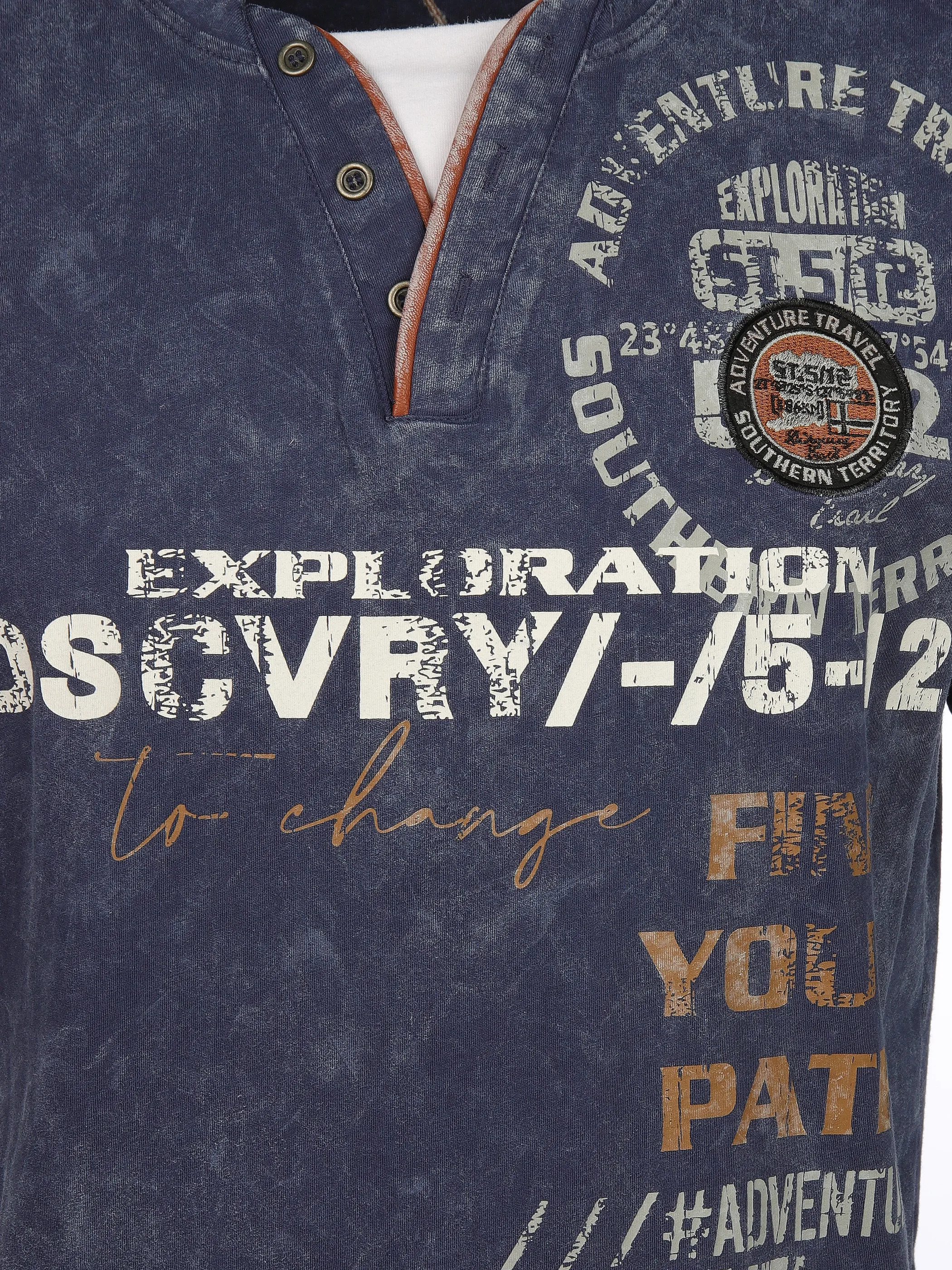 Southern Territory He. Henleyshirt 1/2 Arm 2in1 washer Blau 905117 NAVY 3