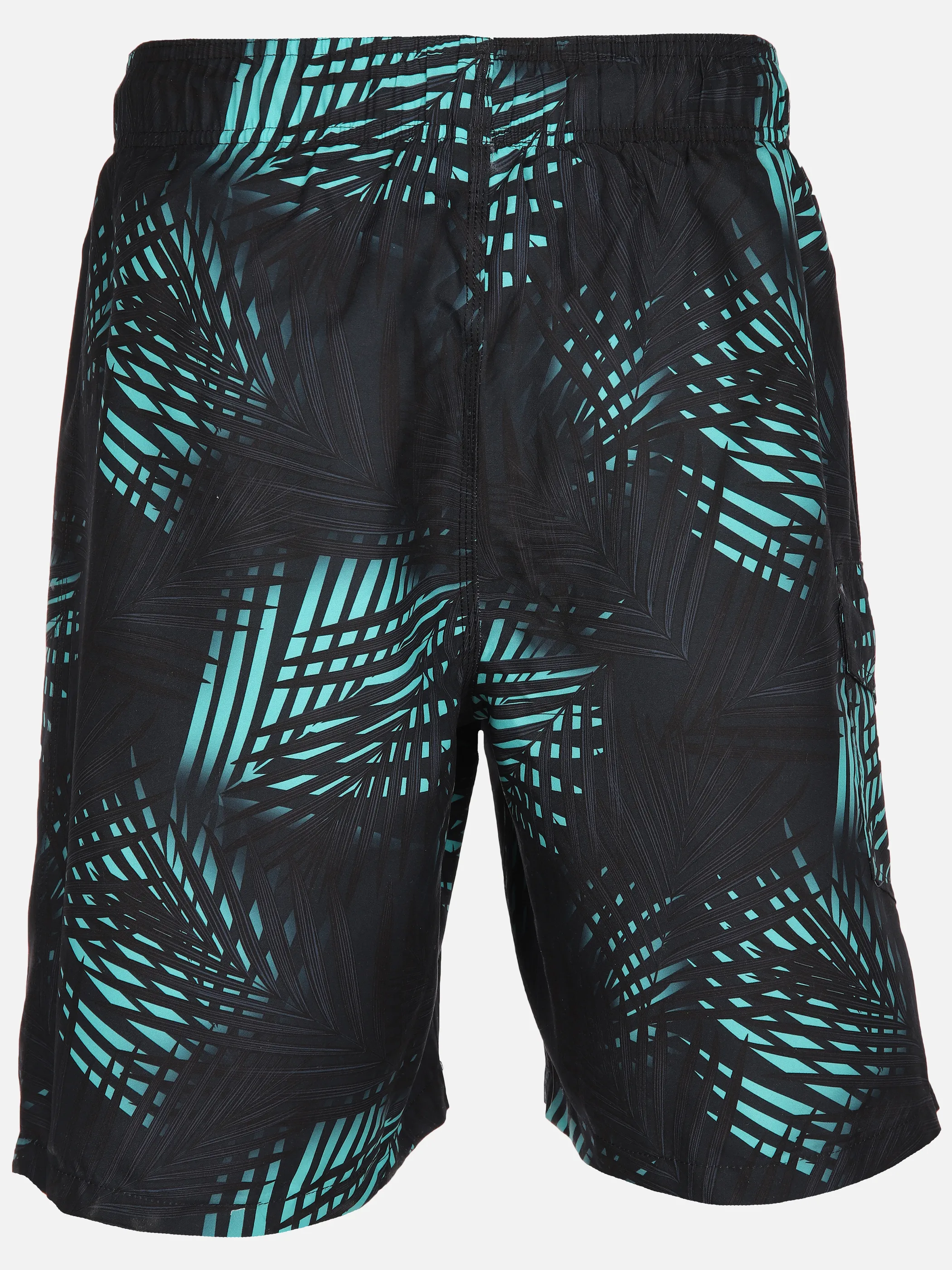 Grinario Sports He-Badeshorts, AOP Schwarz 891009 BL/PALM 2