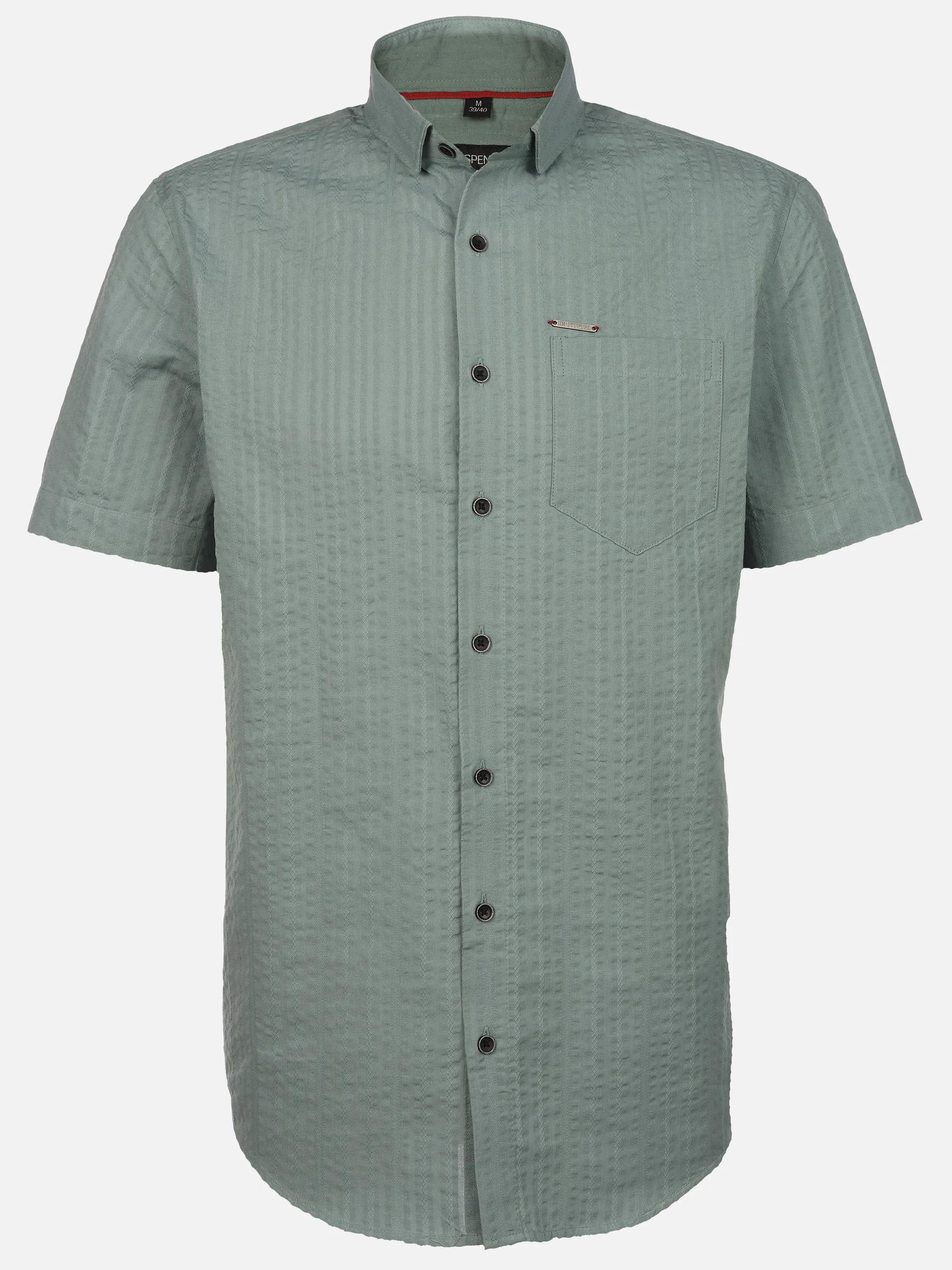Jim Spencer He. Seersuckerhemd 1/2 Arm premium Grün 925170 GREEN 1
