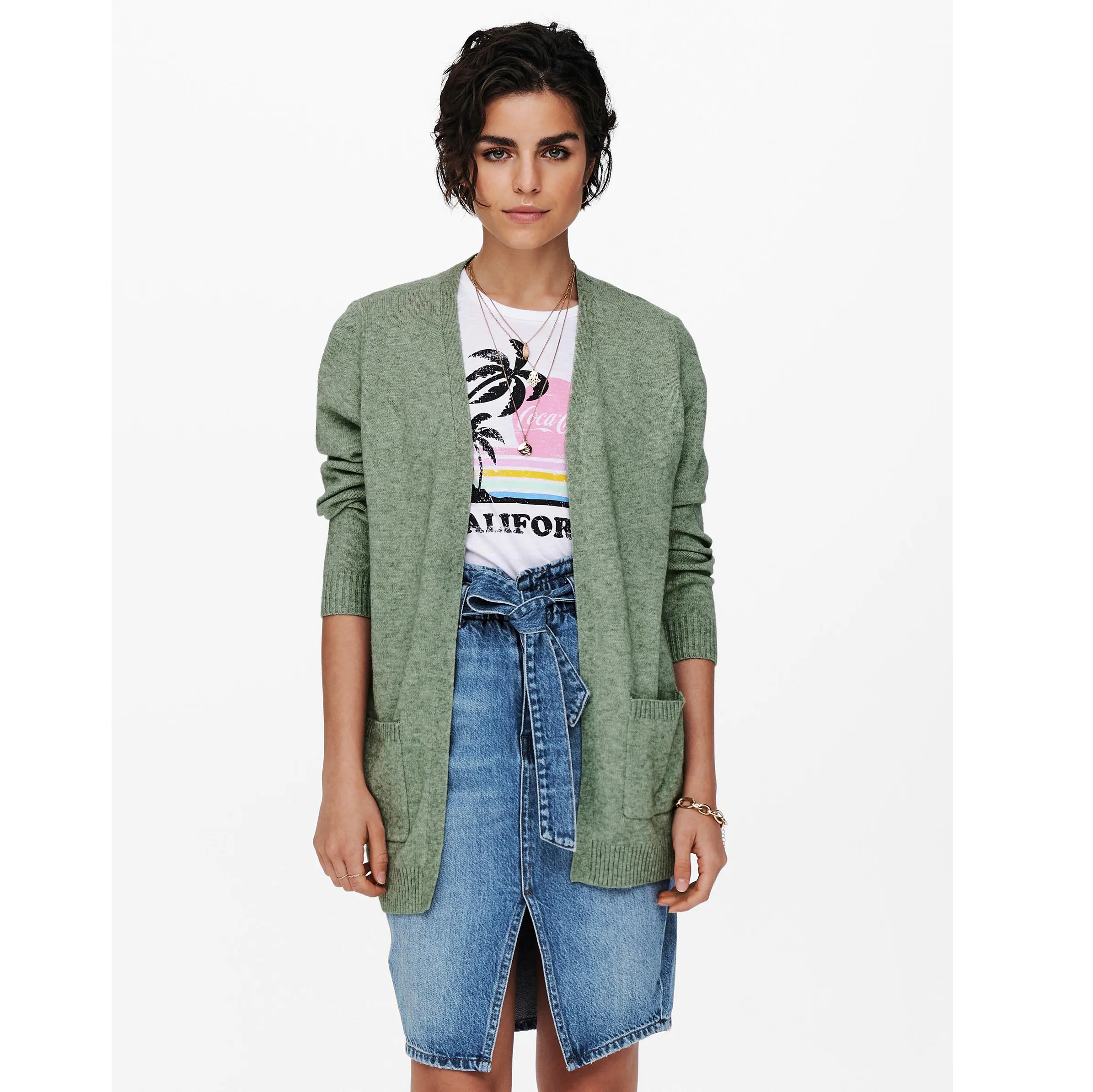 Only 15174274 ONLLESLY L/S OPEN CAR Grün 827401 180053001 3 Only 15174274 ONLLESLY L/S OPEN CAR Grün 827401 180053001 3