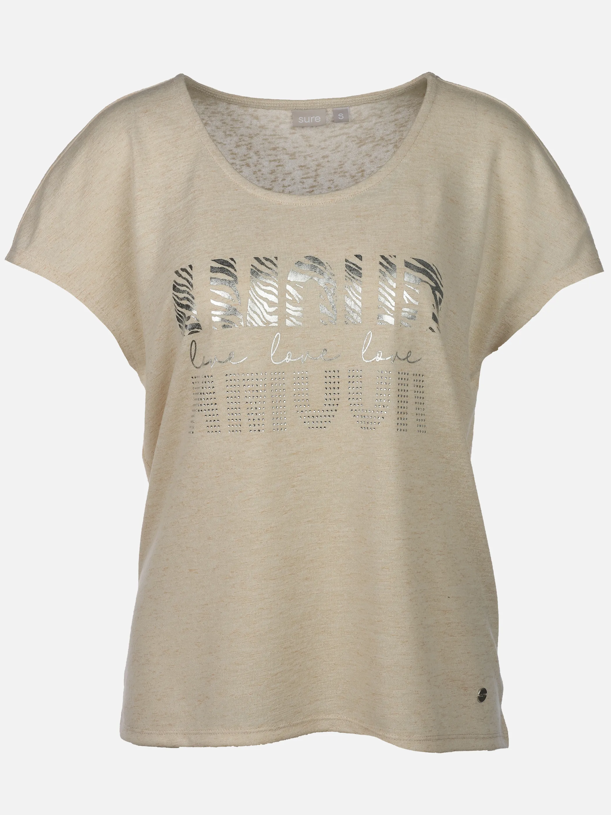Sure Da-Shirt m. Folienprint Beige 926143 FRENCHOAK 1