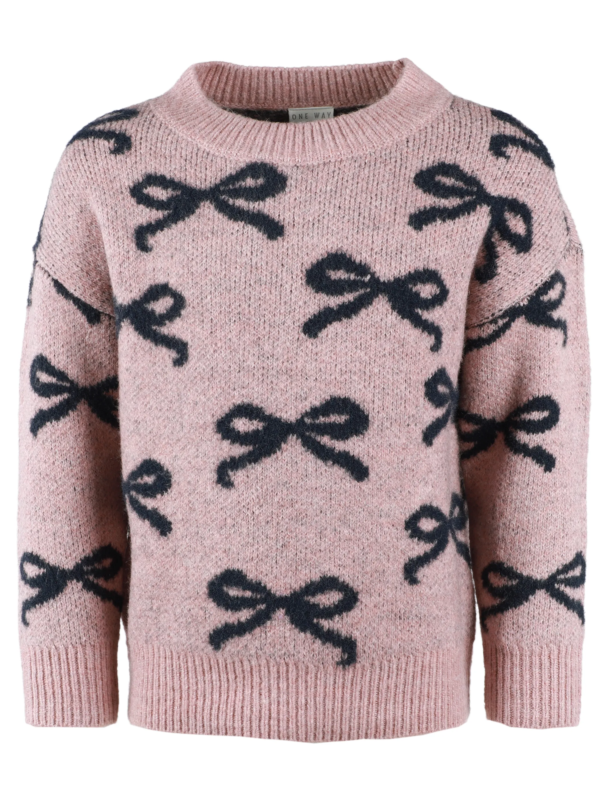 One Way KM Jaquard Pullover mit Schleifen AOP in rosa Rosa 916328 ROSA 1