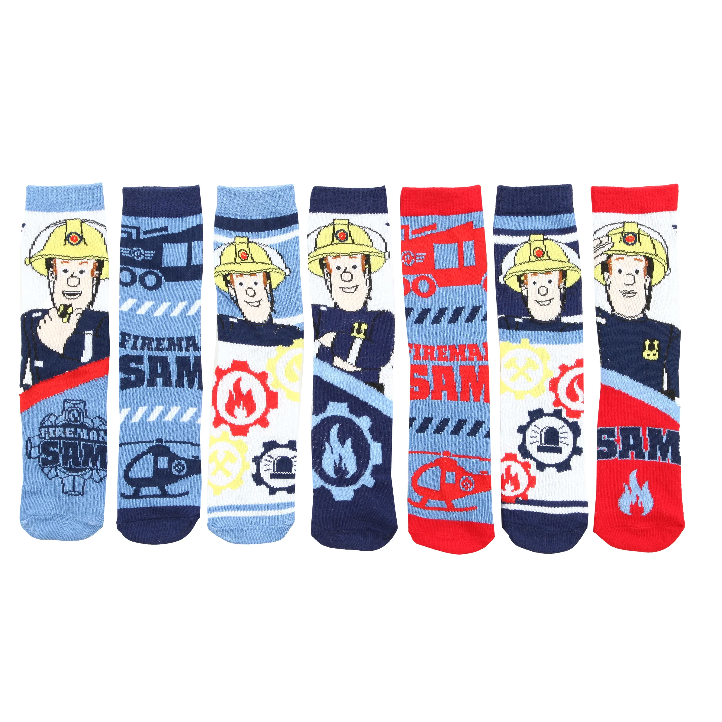 Feuerwehrmann Sam KJ Socken 7er Pack Sam Bunt 886115 BLAU/ROT 2