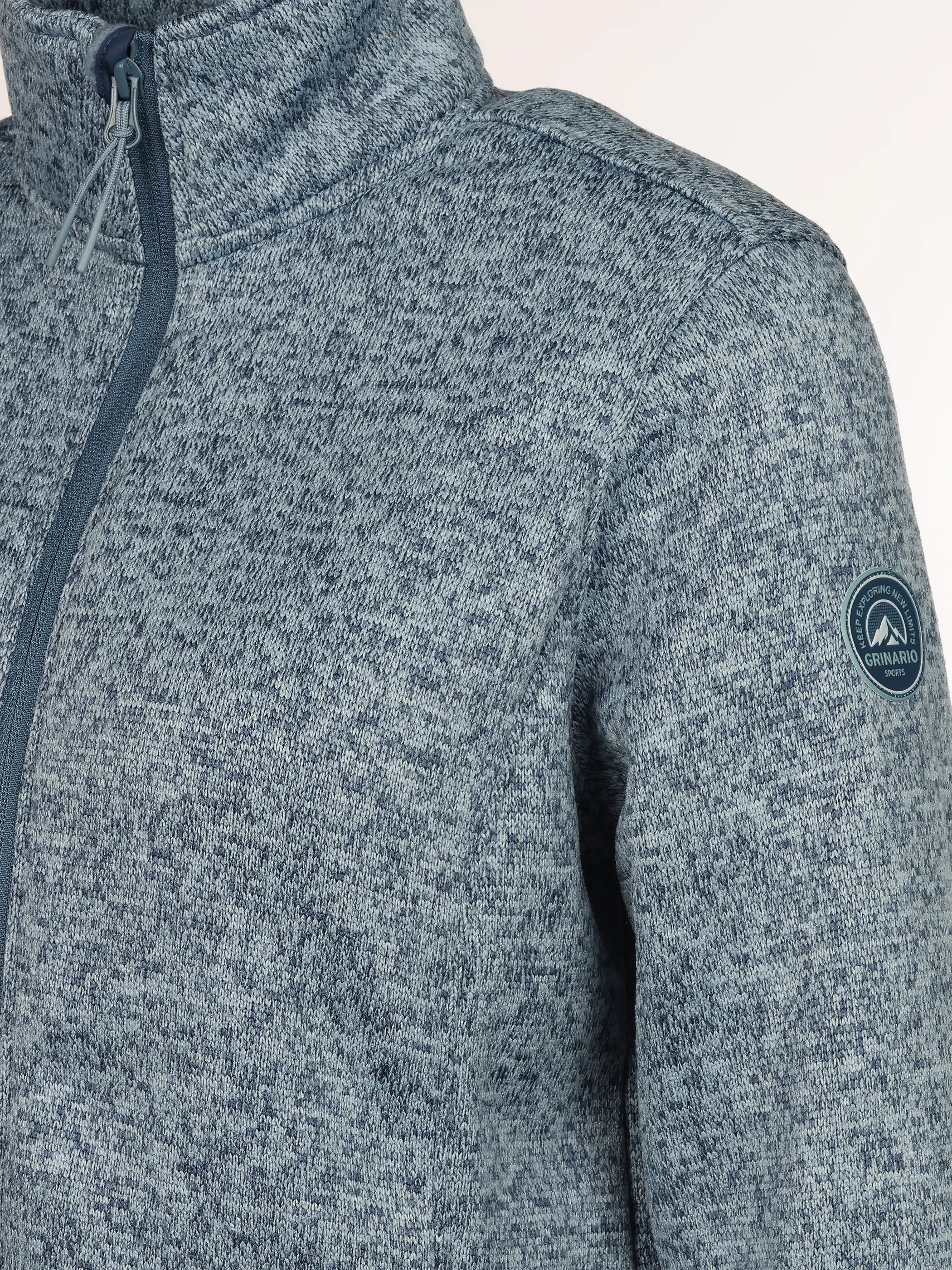 Grinario Sports Da-Fleece Jacke, meliert Blau 928451 D. BL MEL. 4