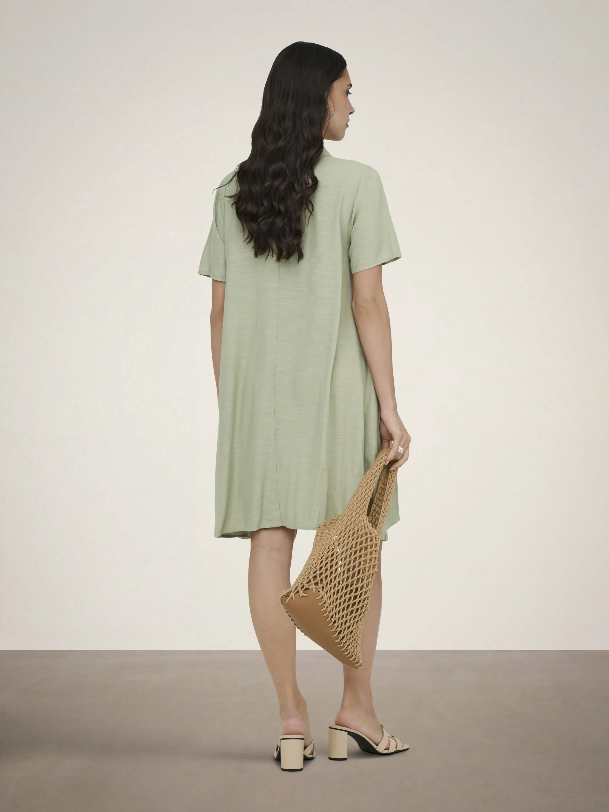 JDY 15366383 JDYCAYA LINEN S/S DRE Beige 922226 233015 2