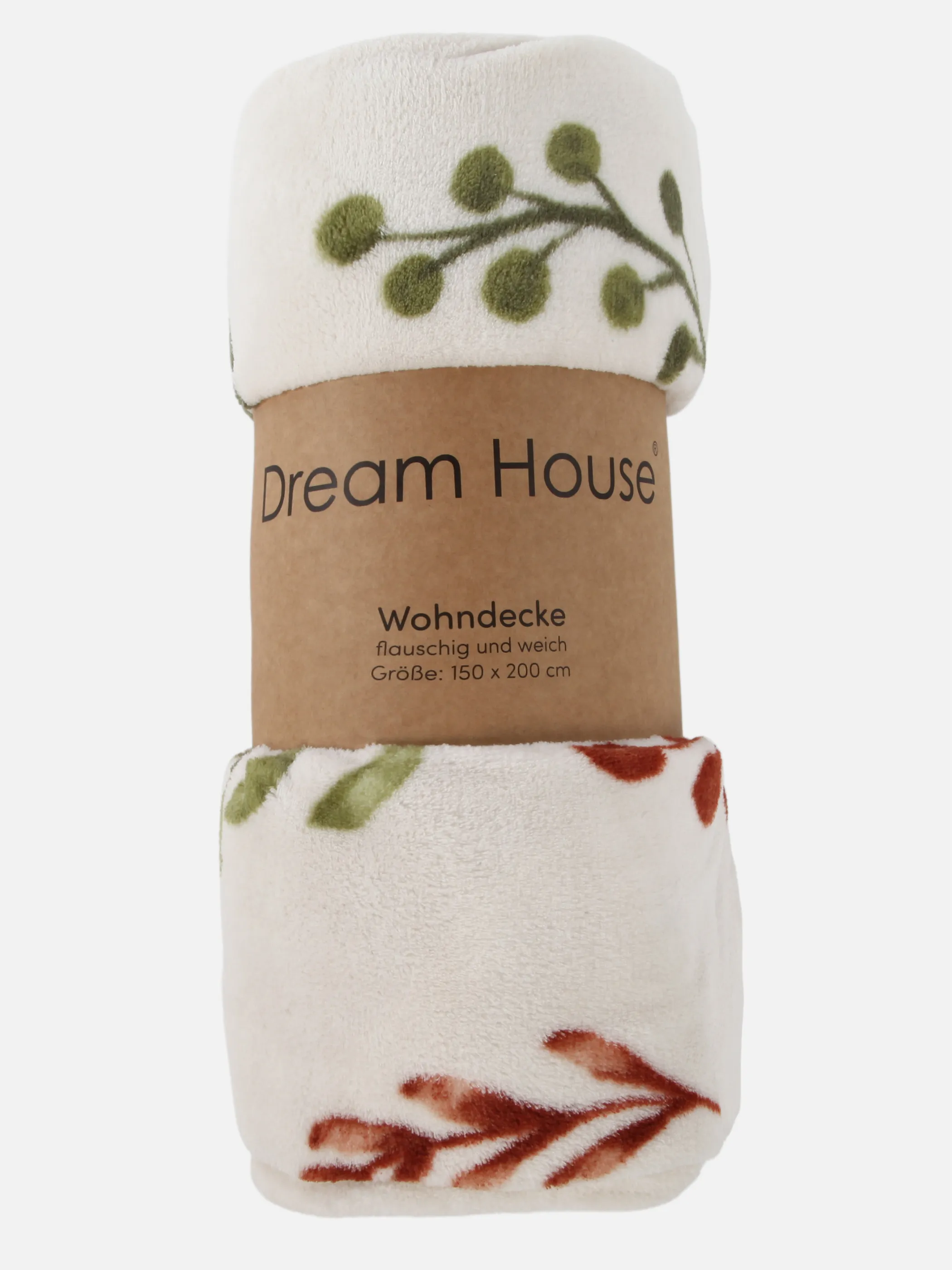 Dream House Wohndecke Flanell Blumen Weiß 932738 OFFWHITE 1