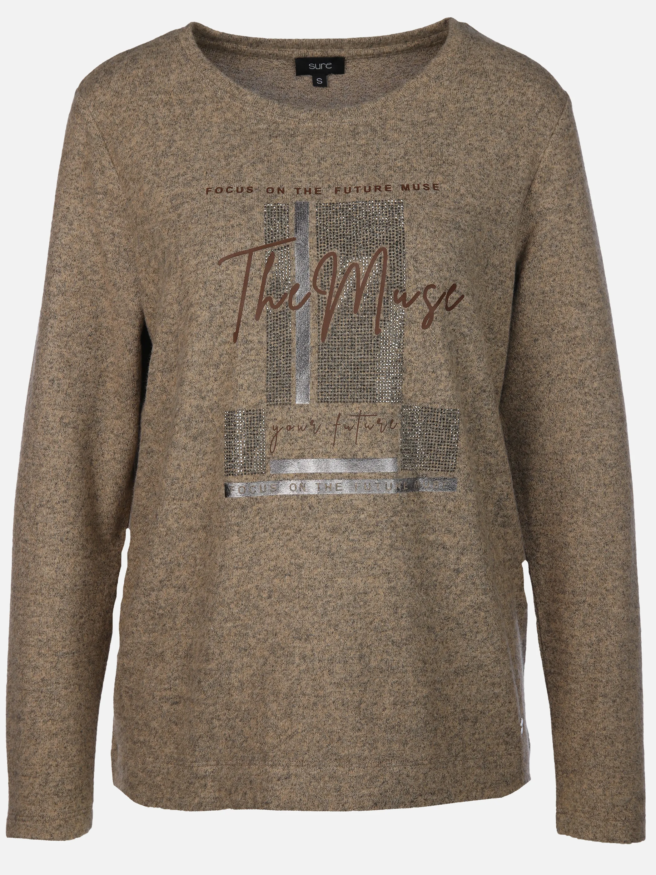 Sure Da-Flausch-Shirt m. Straß Braun 914555 AFFOGAT 1 Sure Da-Flausch-Shirt m. Straß Braun 914555 AFFOGAT 1