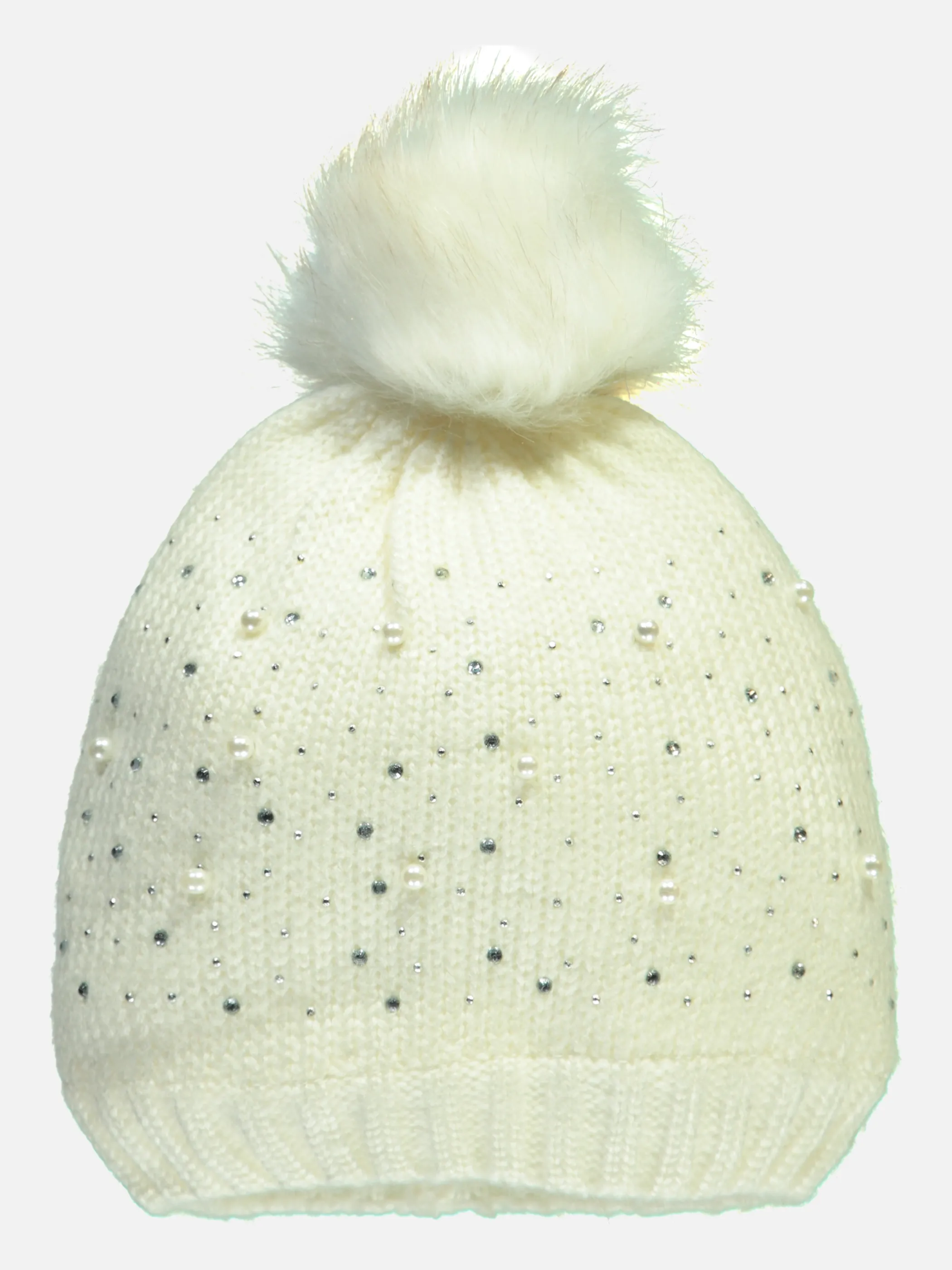 Stop + Go TG Mütze in grau mit Pompom Weiß 845210 WEIß 1 Stop + Go TG Mütze in grau mit Pompom Weiß 845210 WEIß 1