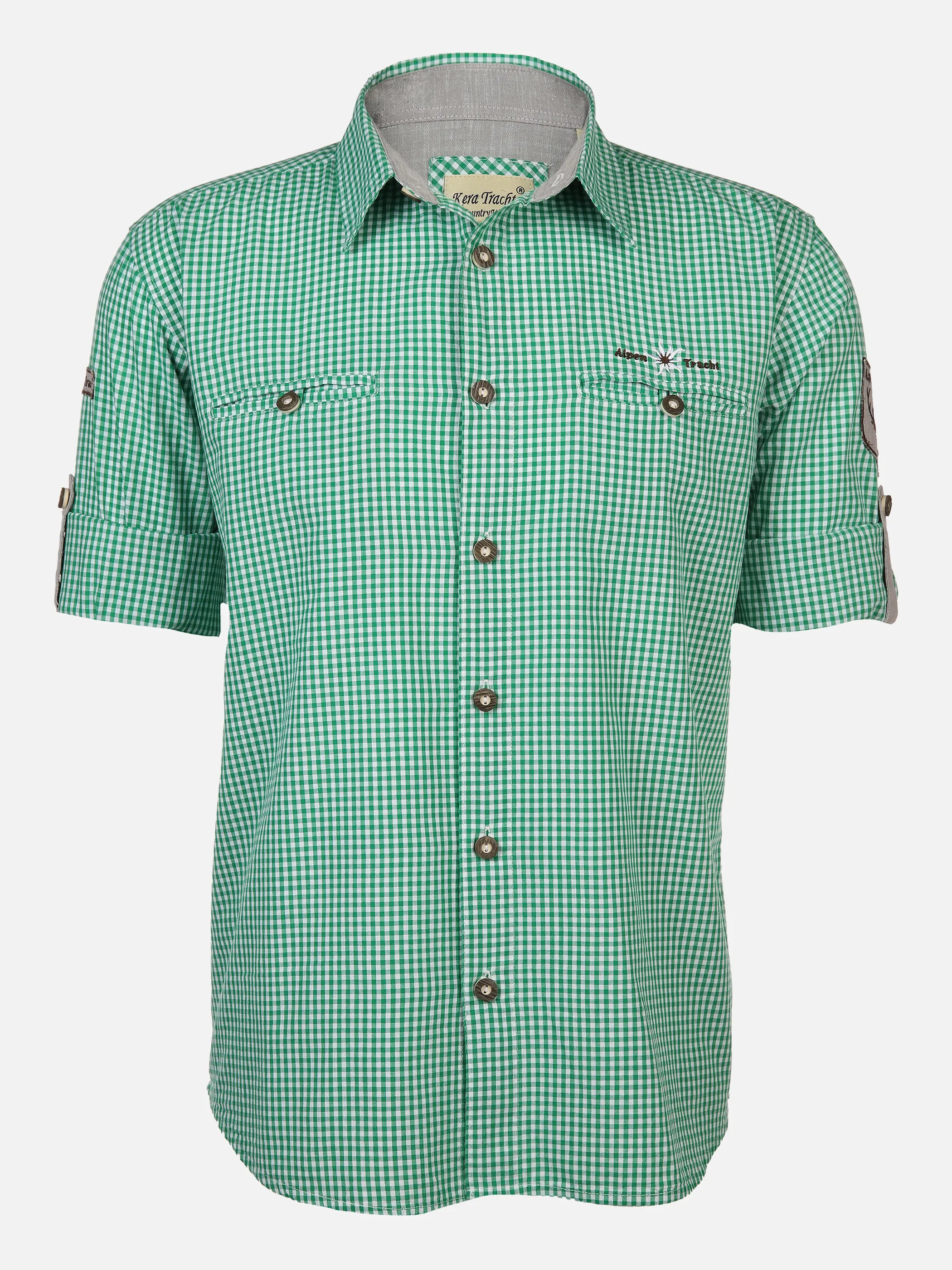 Brandl Tracht He. Trachtenhemd 1/1 Arm kariert Grün 886069 DK. GREEN 1 Brandl Tracht He. Trachtenhemd 1/1 Arm kariert Grün 886069 DK. GREEN 1