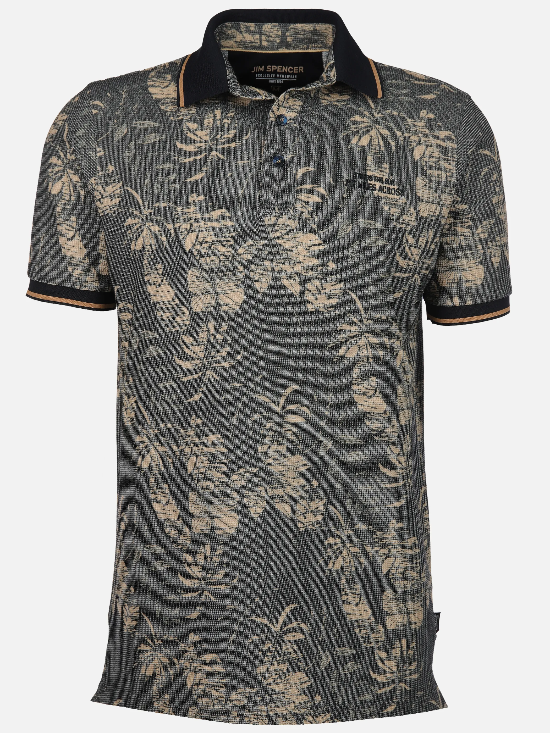 Jim Spencer He. Poloshirt 1/2 Arm waffle Blau 911139 NAVY 1