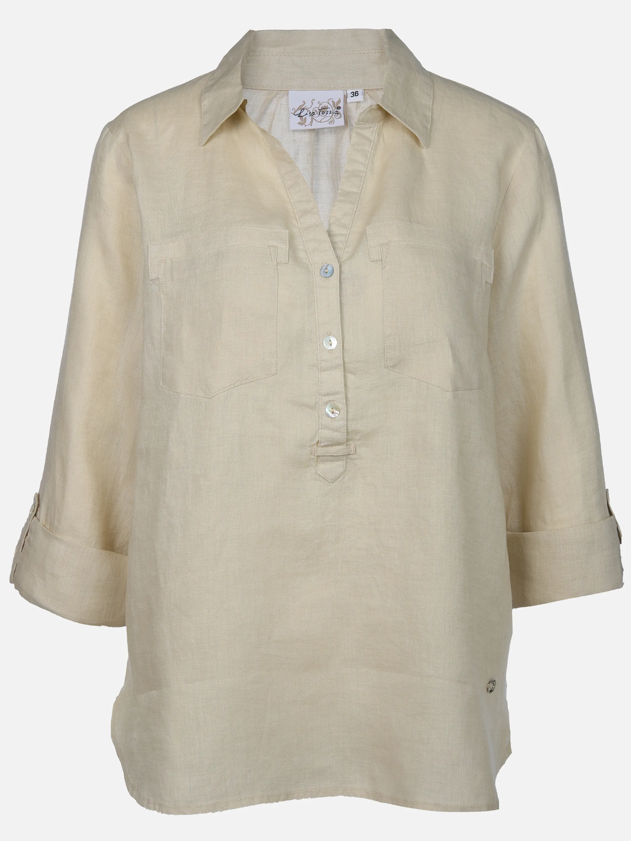 Lisa Tossa Da-Bluse aus Leinen Beige 905719 BEIGE 1