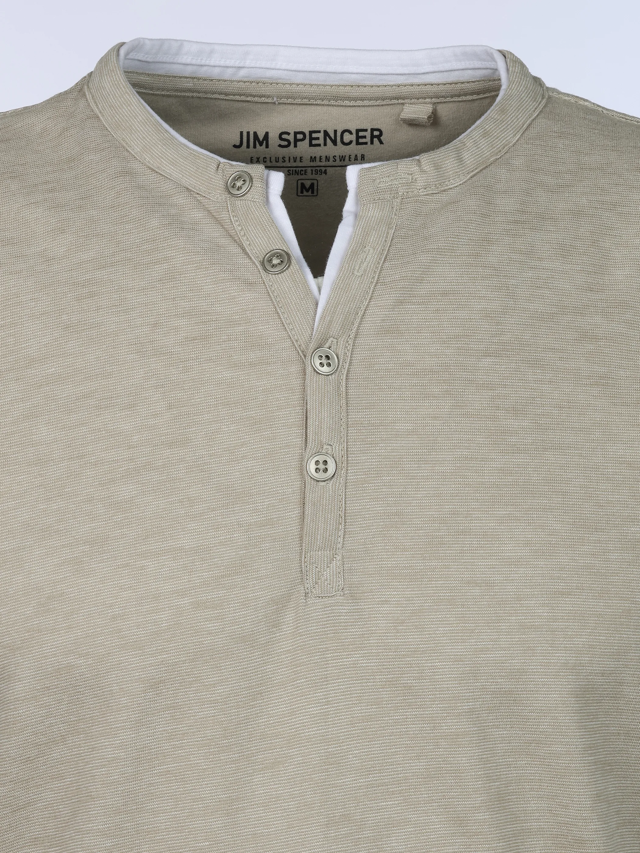 Jim Spencer He. Henleyshirt 1/2 Arm grindle Grün 922459 LT. GREEN 3