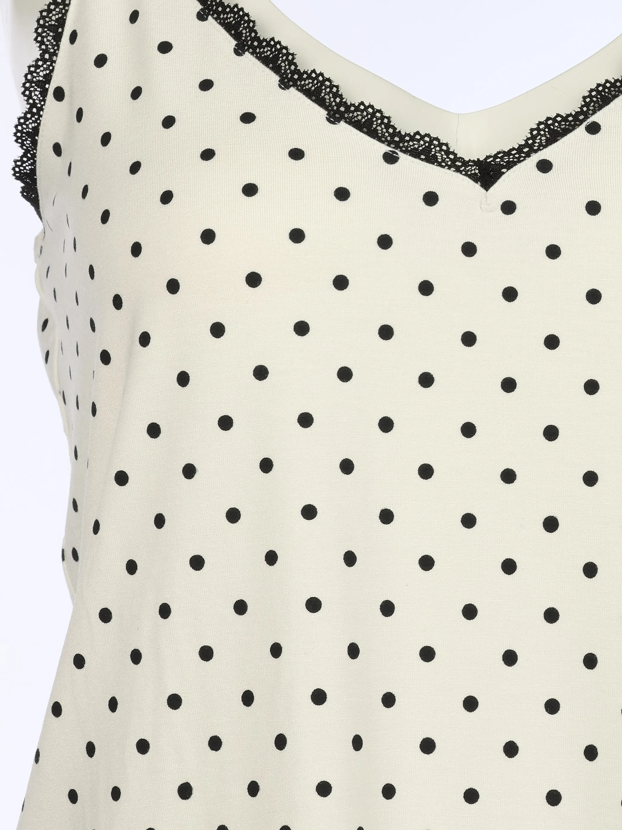 Sure Da. shorty pyjama set mit punkten Weiß 924010 ECRU/BLACK 3