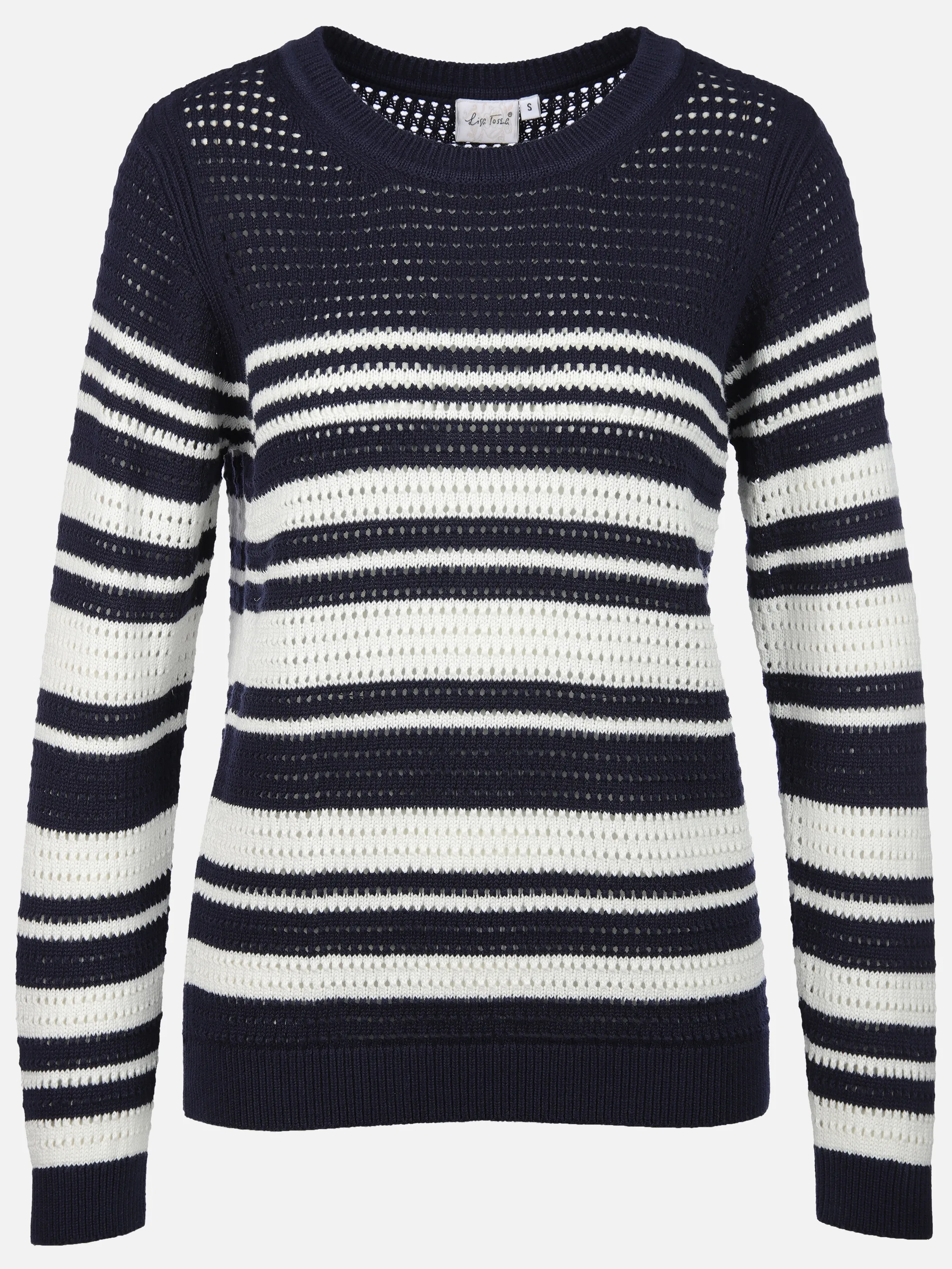 Lisa Tossa Da-Lochstrick-Pullover Marine 905185 NAVY/OFFW 1
