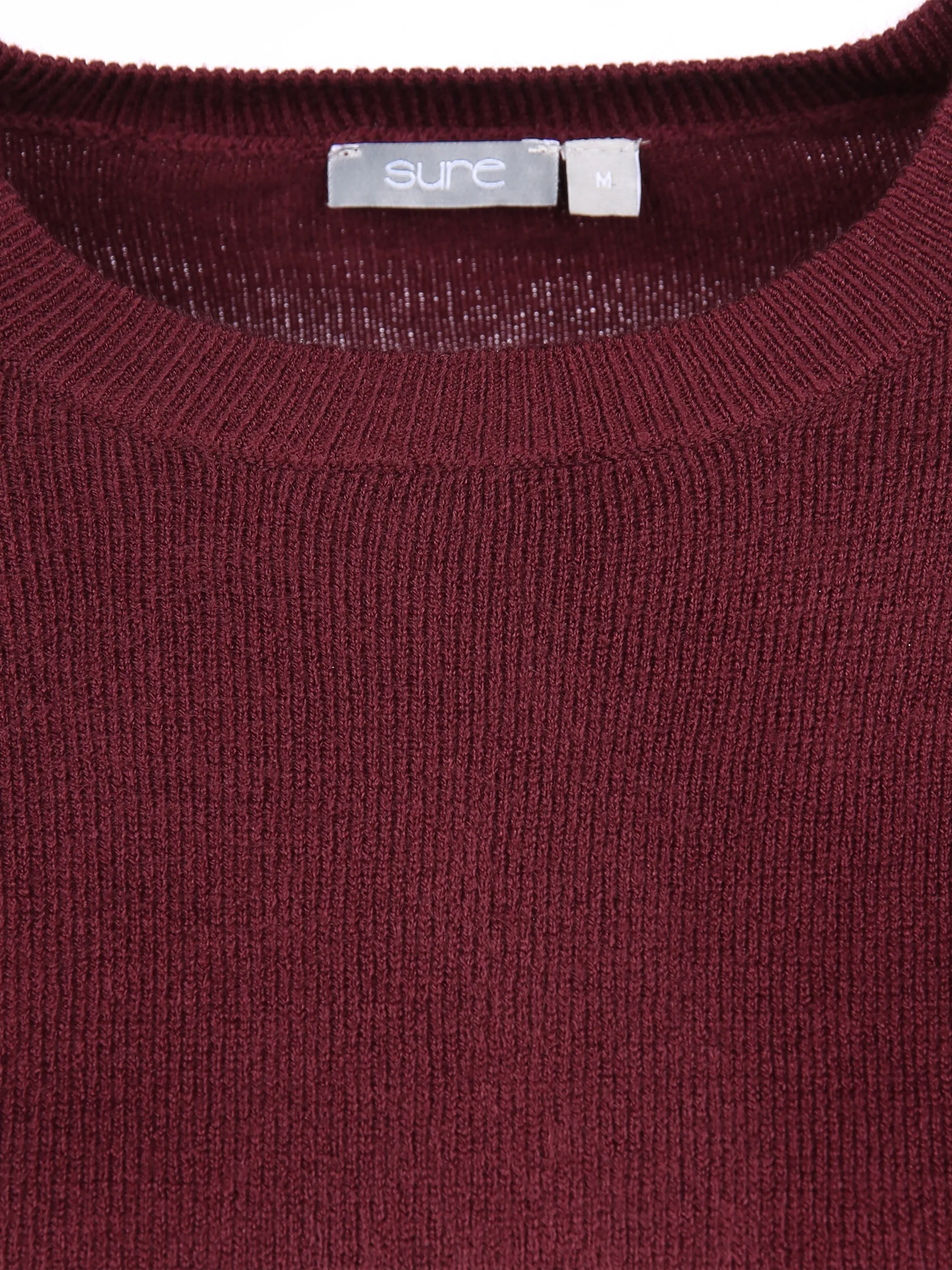 Sure Da-Rundhals-Pullover wie Cashm Rot 856106 BORDEAUX 3