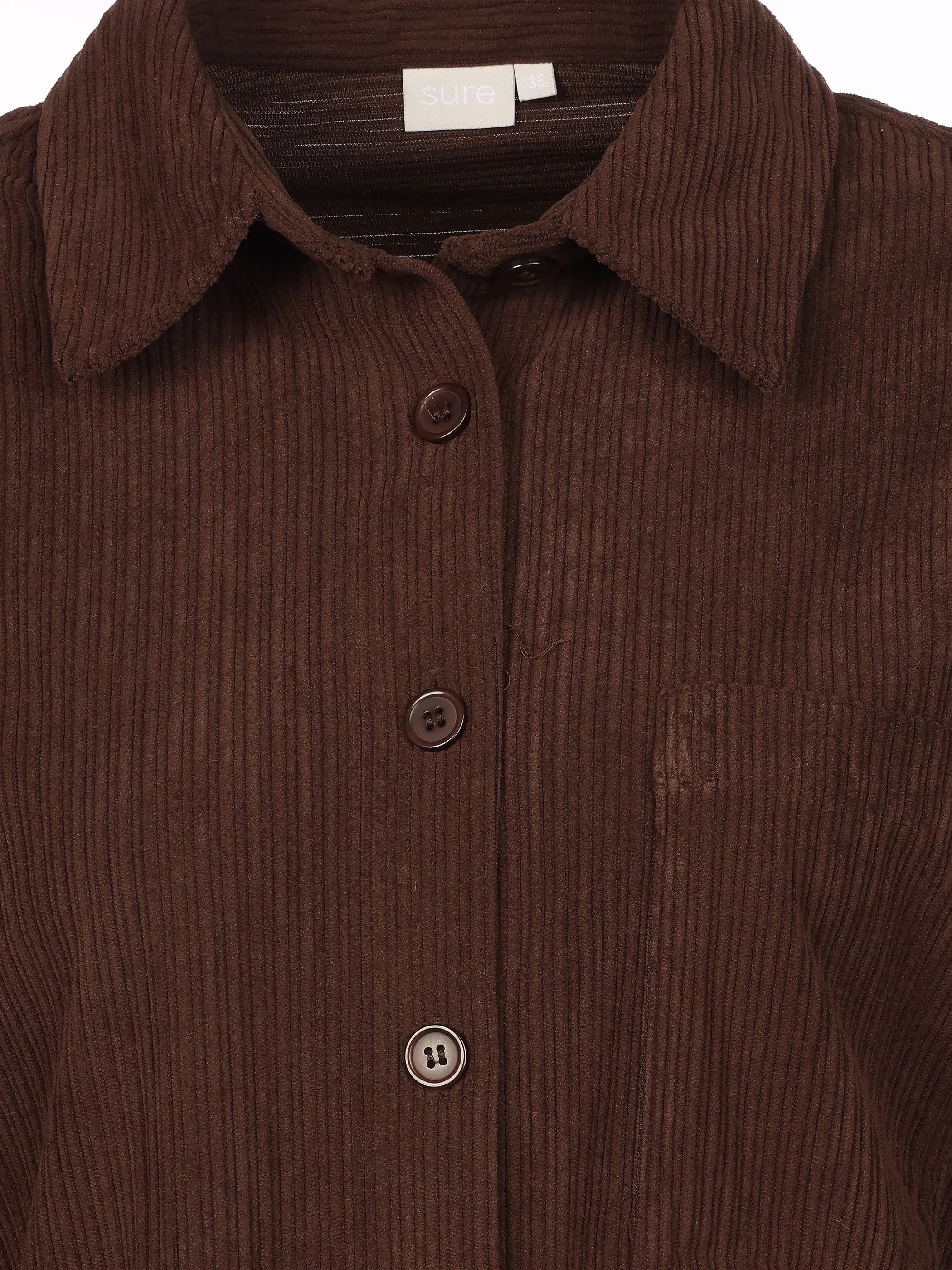 Sure Da-Cordbluse m. Kentkragen Braun 929062 BRAUN 3
