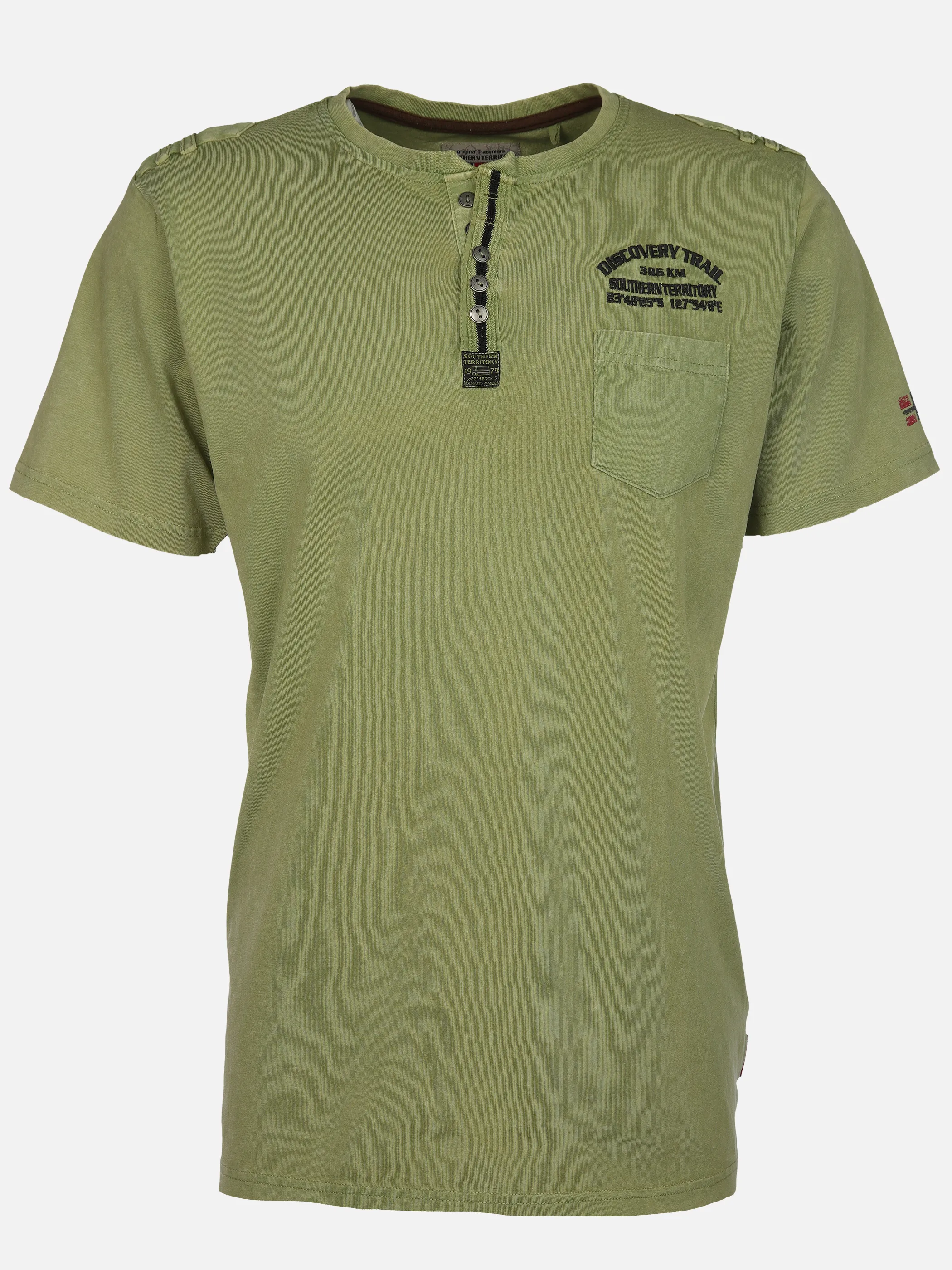 Southern Territory He. Henleyshirt 1/2 Arm washer Oliv 905108 OLIVE 1