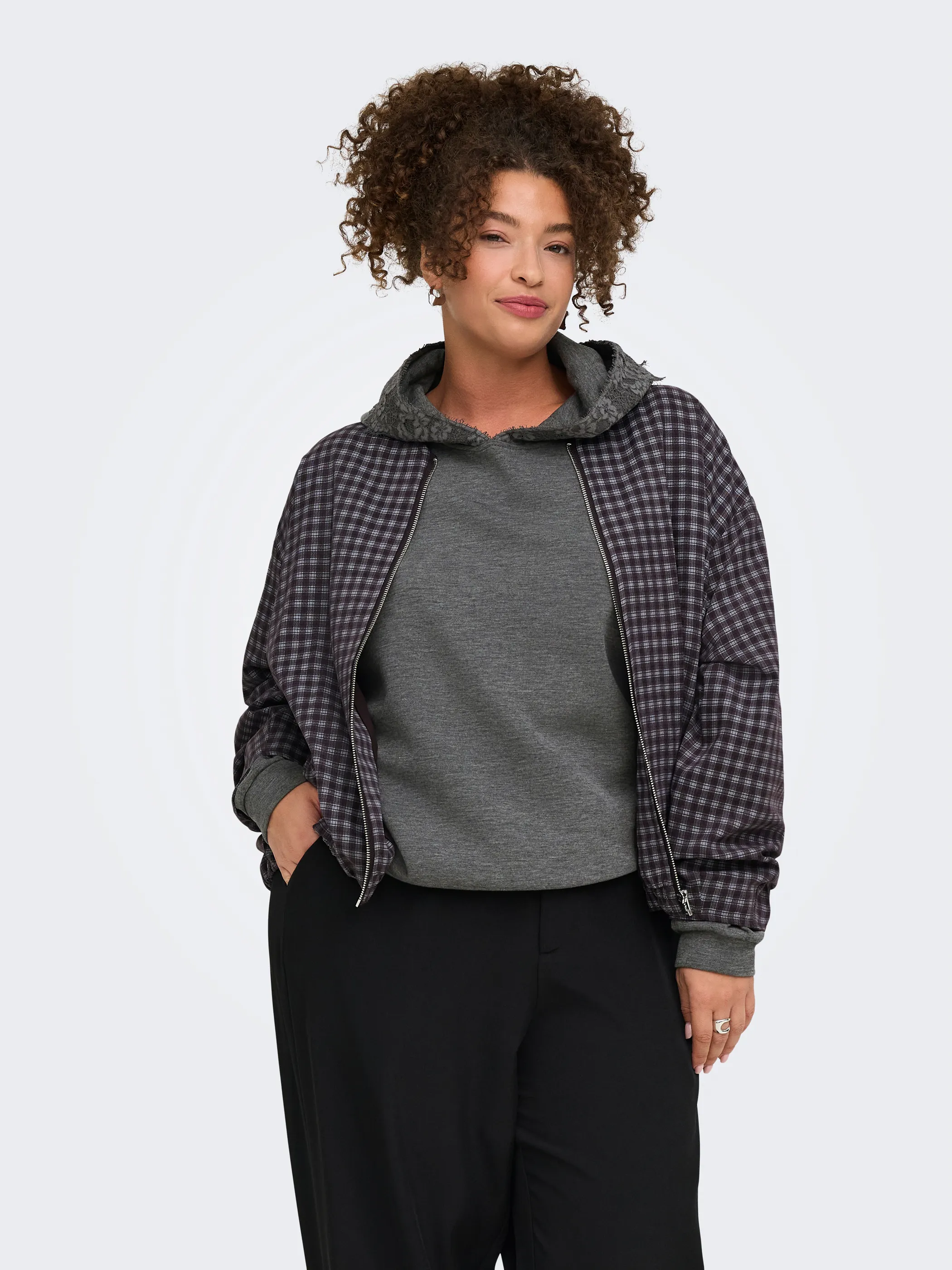 Only Carmakoma 15384491 CARFLAME L/S O-NECK H Grau 933788 179074001 1