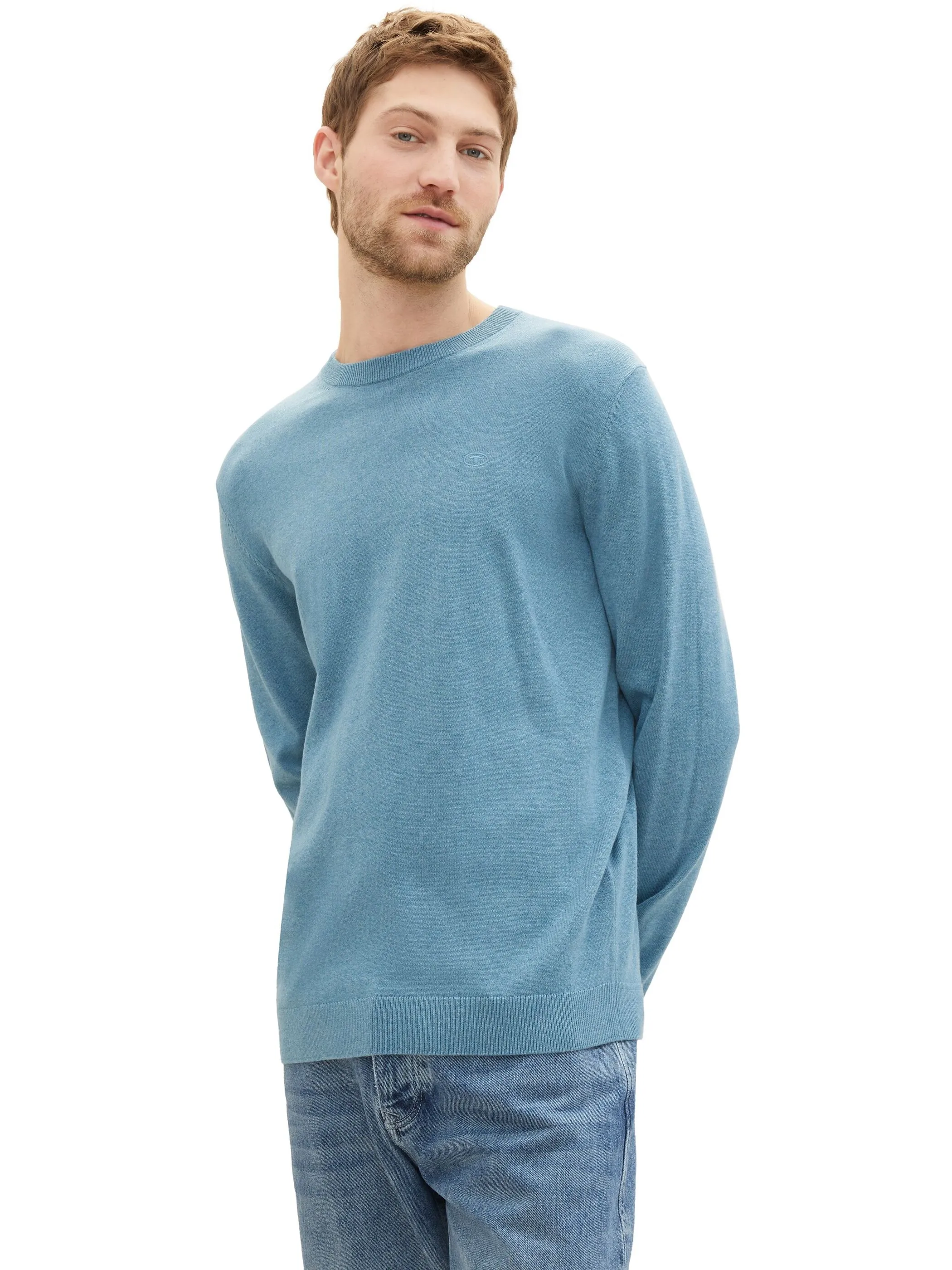 Tom Tailor 1039805 NOS basic crewneck knit Blau 898460 34138 5