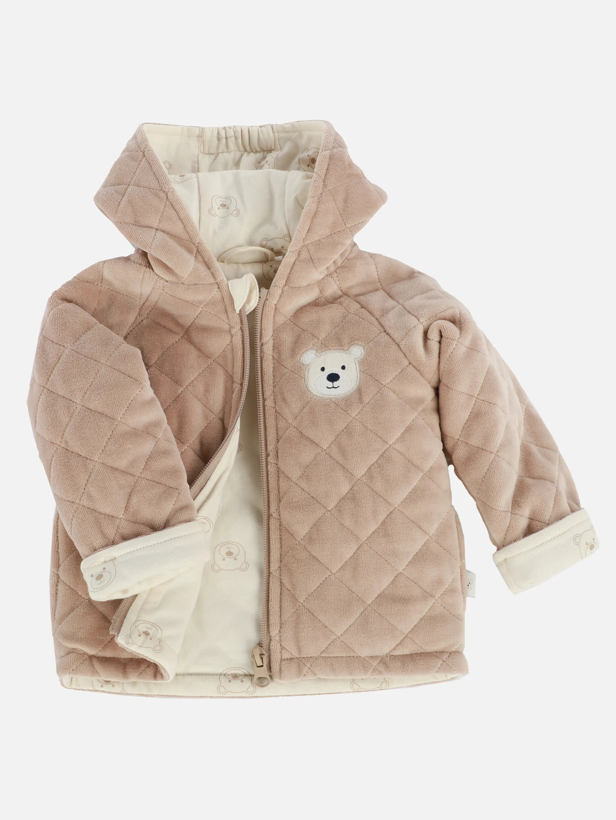 Bubble Gum BU Nickijacke mit Kapue und Bären Appli. in beige Beige 916373 BEIGE 1
