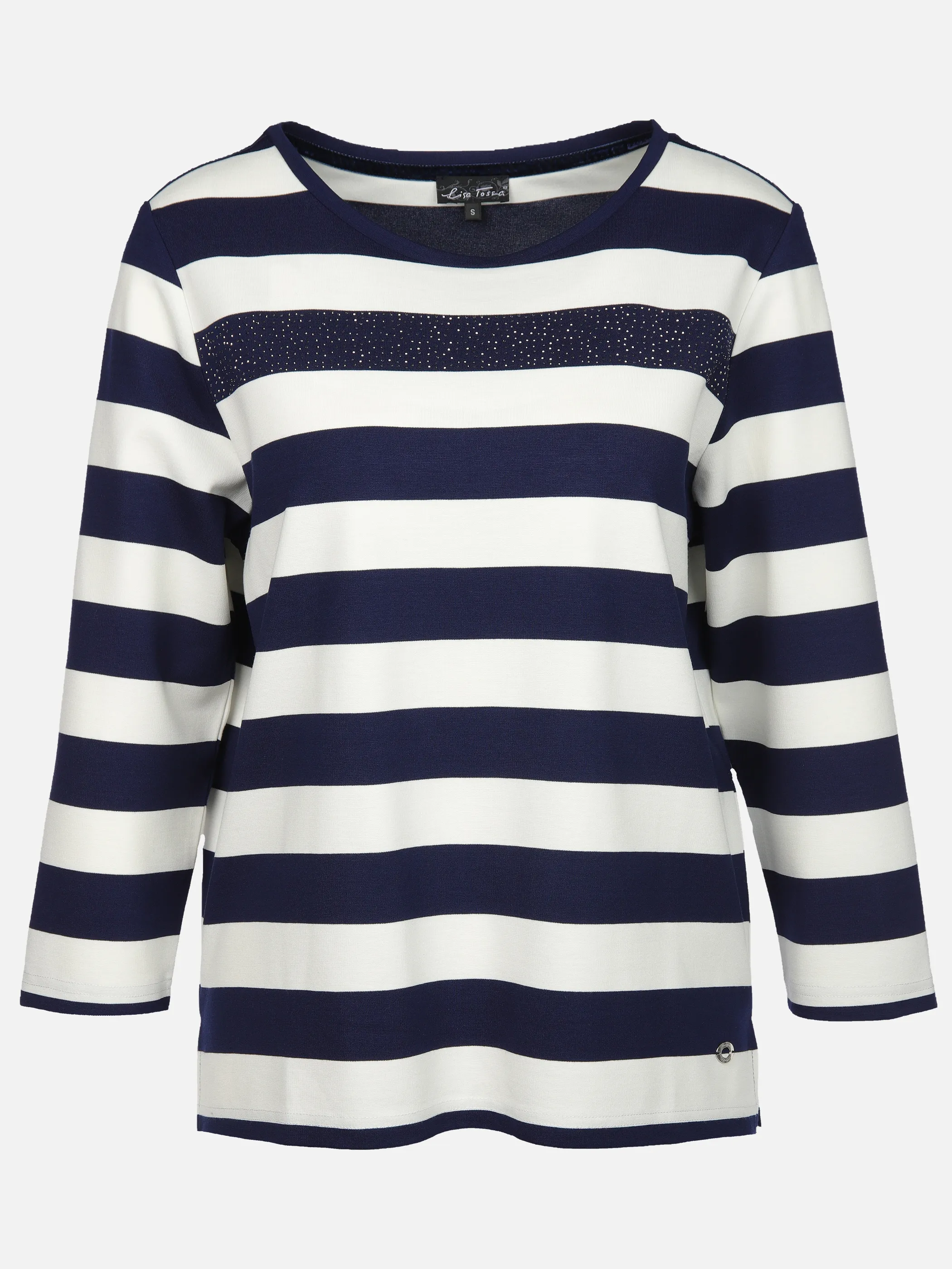 Lisa Tossa Da-Ringel-Shirt m. Straß Marine 915439 MILK 1 Lisa Tossa Da-Ringel-Shirt m. Straß Marine 915439 MILK 1