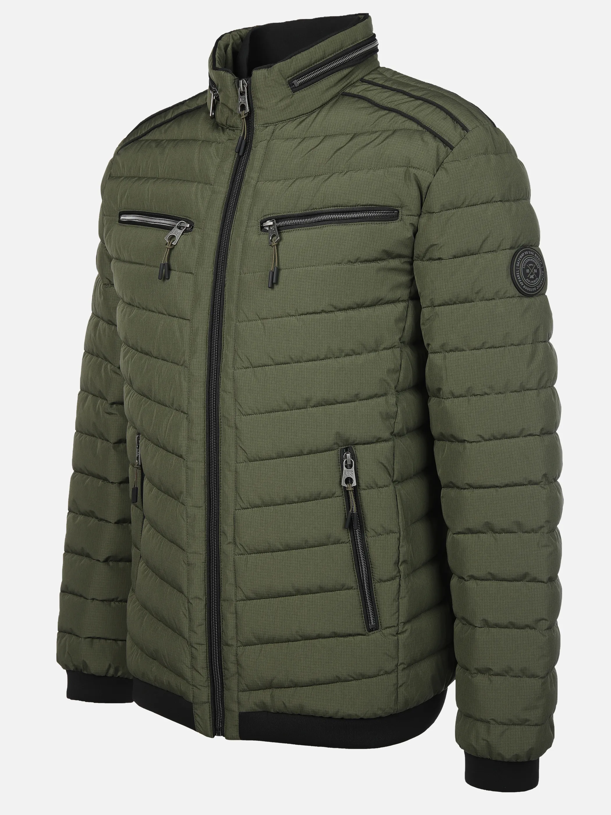 Jim Spencer He. Steppblouson melange scuba Oliv 878837 KHAKI 3