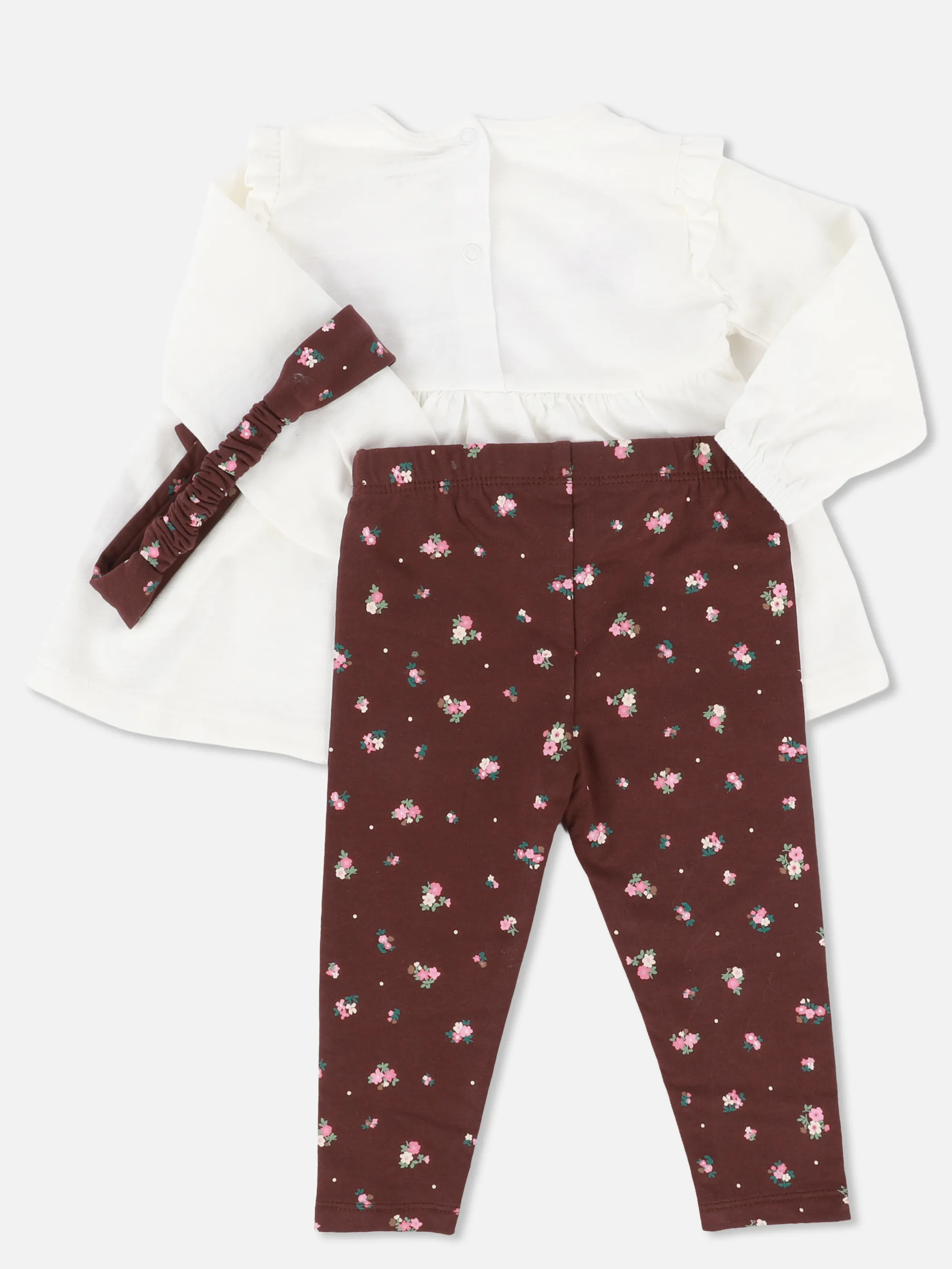 Bubble Gum BM 3pcs Set Bluse mit Stickerei + Hose + Haarband Weiß 929608 SW/FUDGE 3