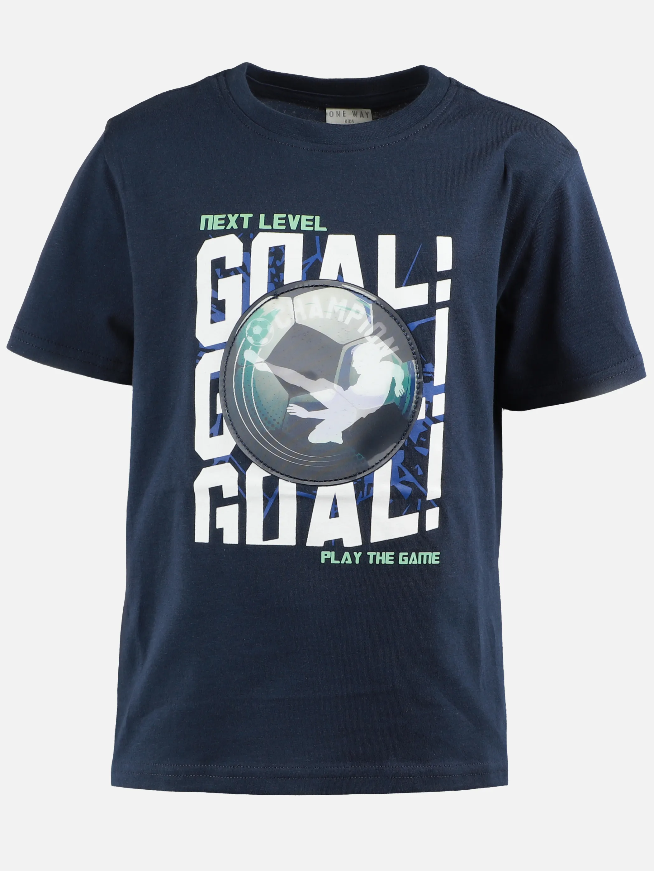 One Way KJ T-Shirt in Dunkeblau mit Fußball Motiv Blau 924968 DUNKELBLAU 1