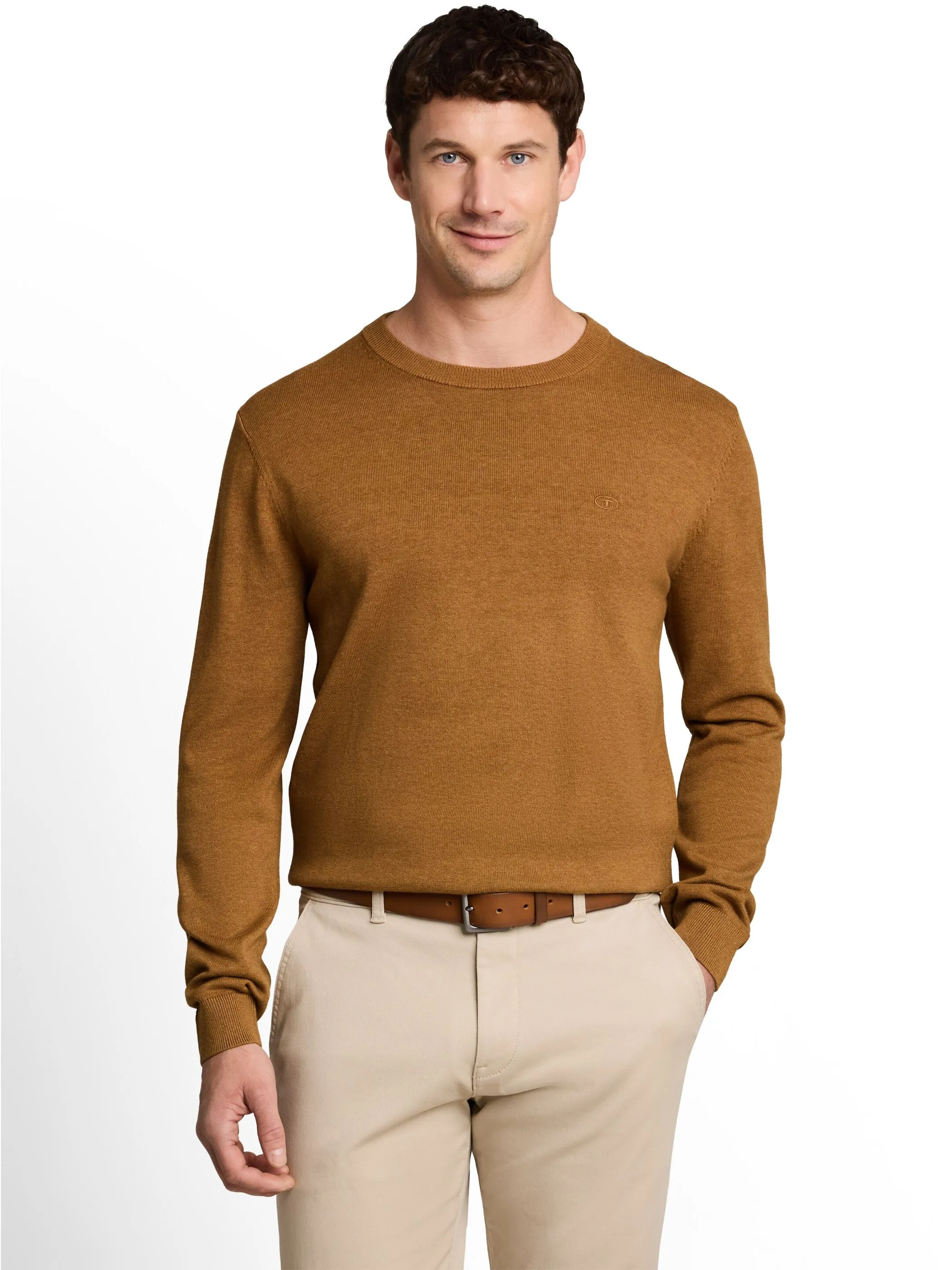 Tom Tailor 1039805 NOS basic crewneck knit Braun 898460 32718 1