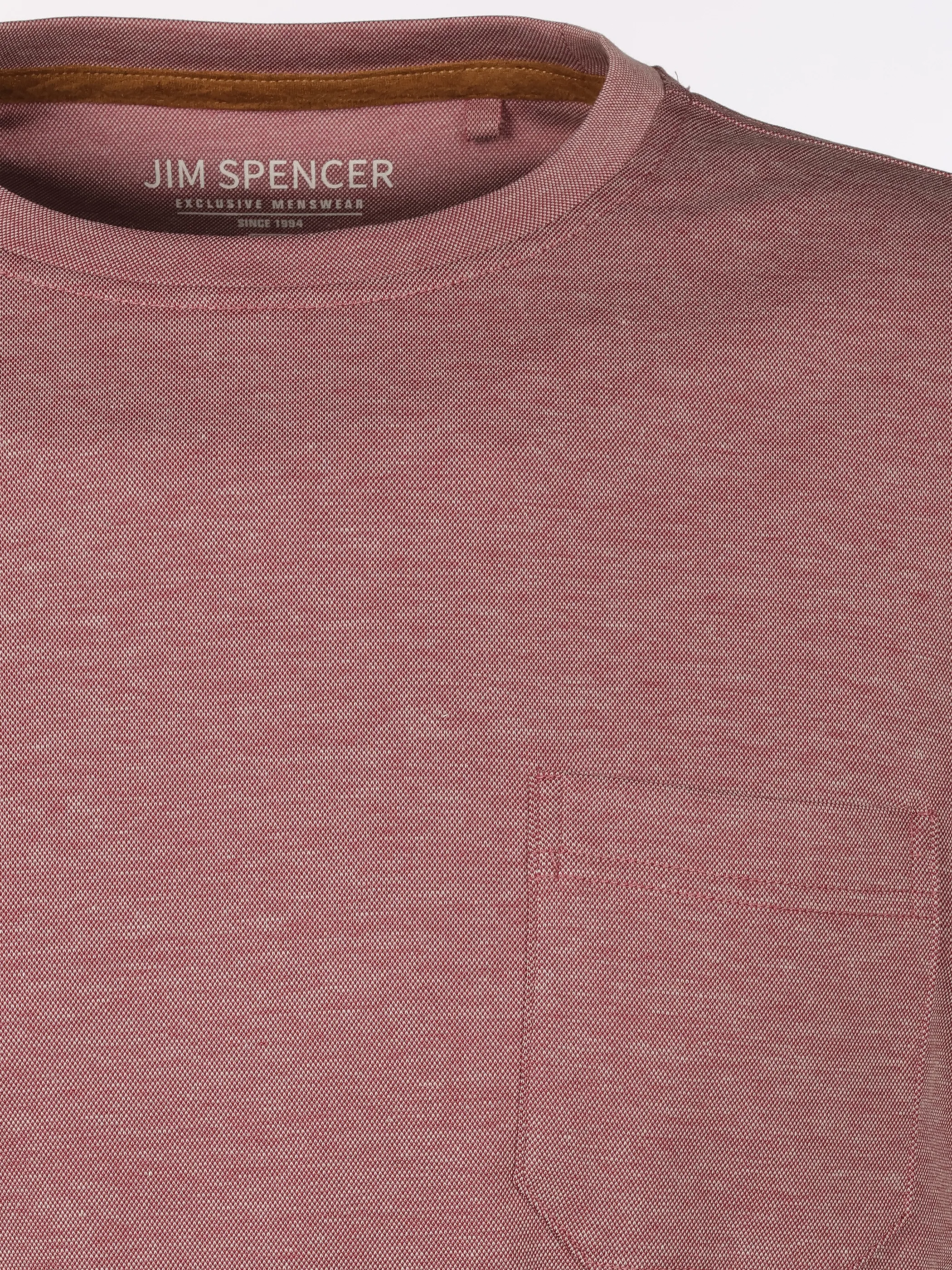 Jim Spencer He. T-Shirt 1/2 Arm twisted Rot 922528 BERRY 3