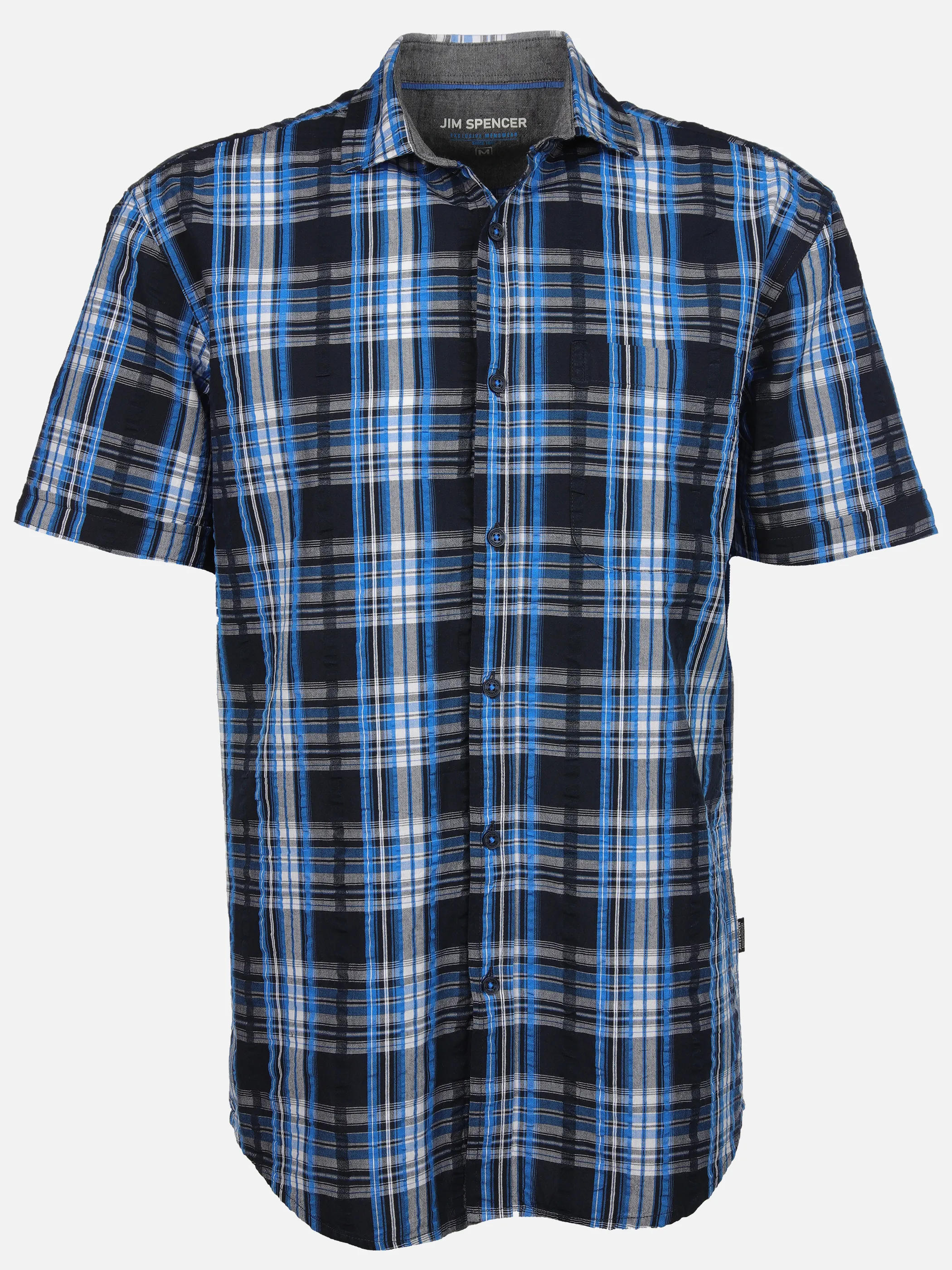 Jim Spencer He. Seersuckerhemd 1/2 Arm Marine 908753 NAVY 1