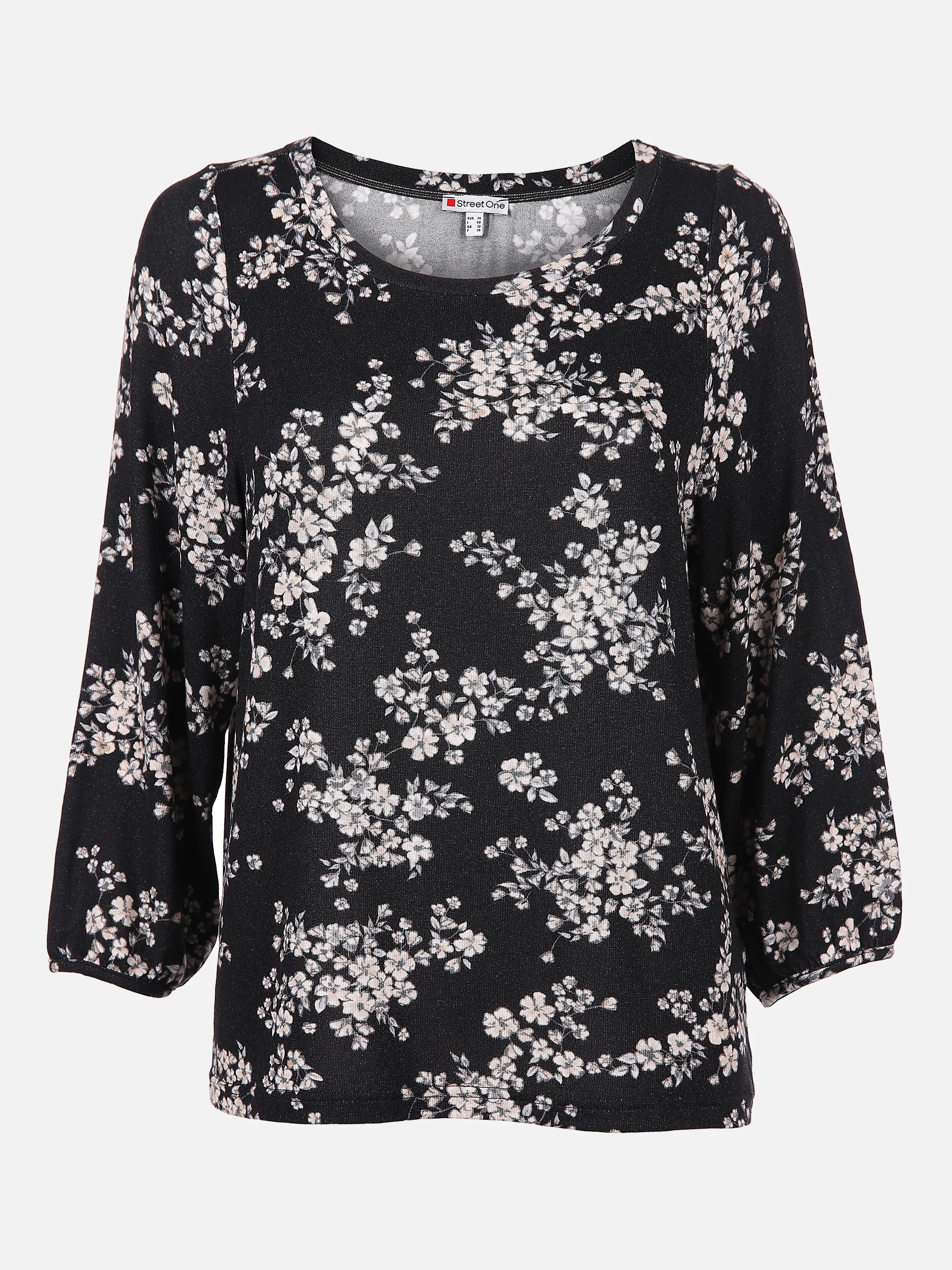 Street One A315656 cosy flower shirt Schwarz 846503 30001 1