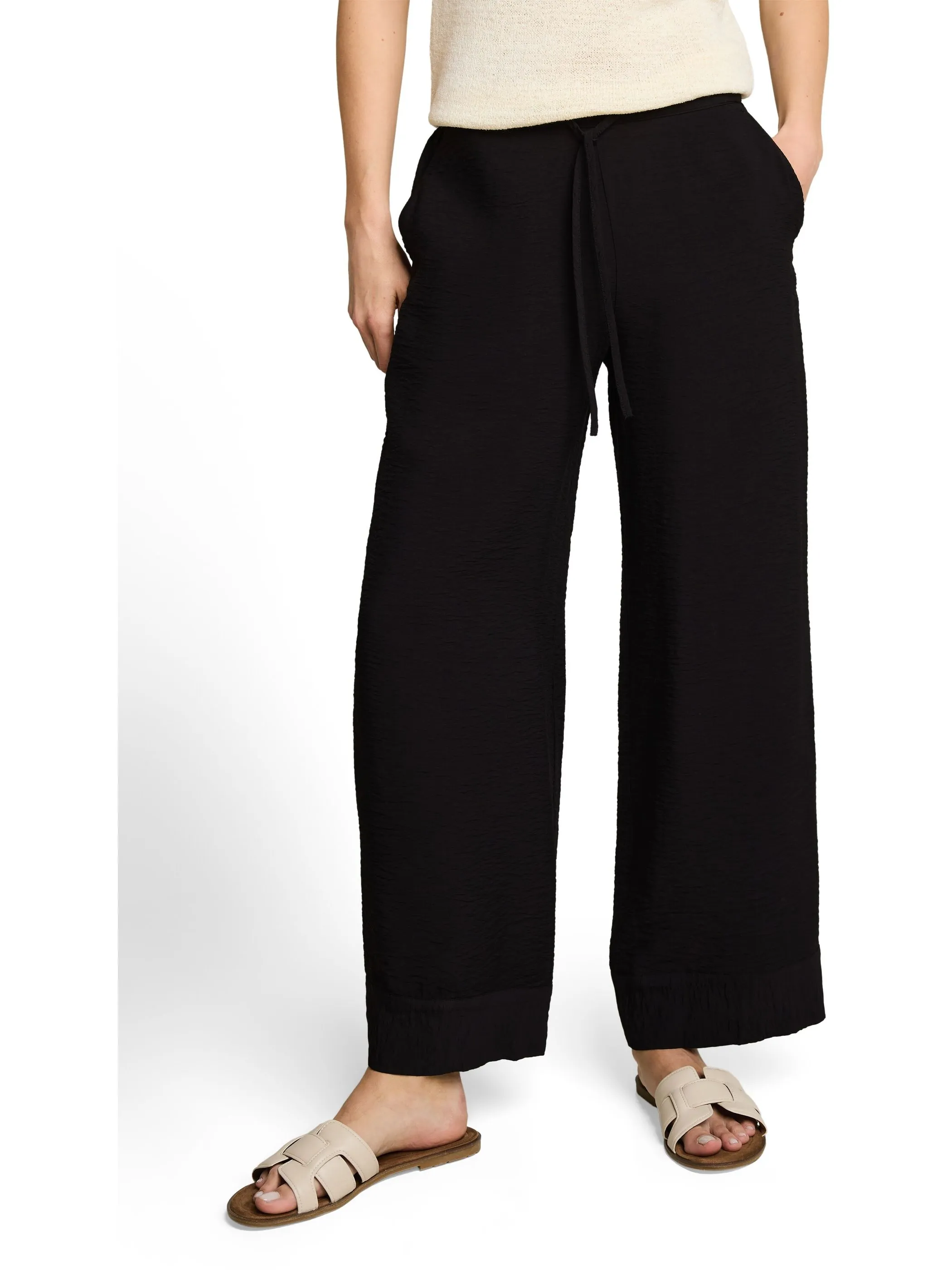 Tom Tailor 1051396 loose fit wide leg pants Schwarz 926008 14482 1