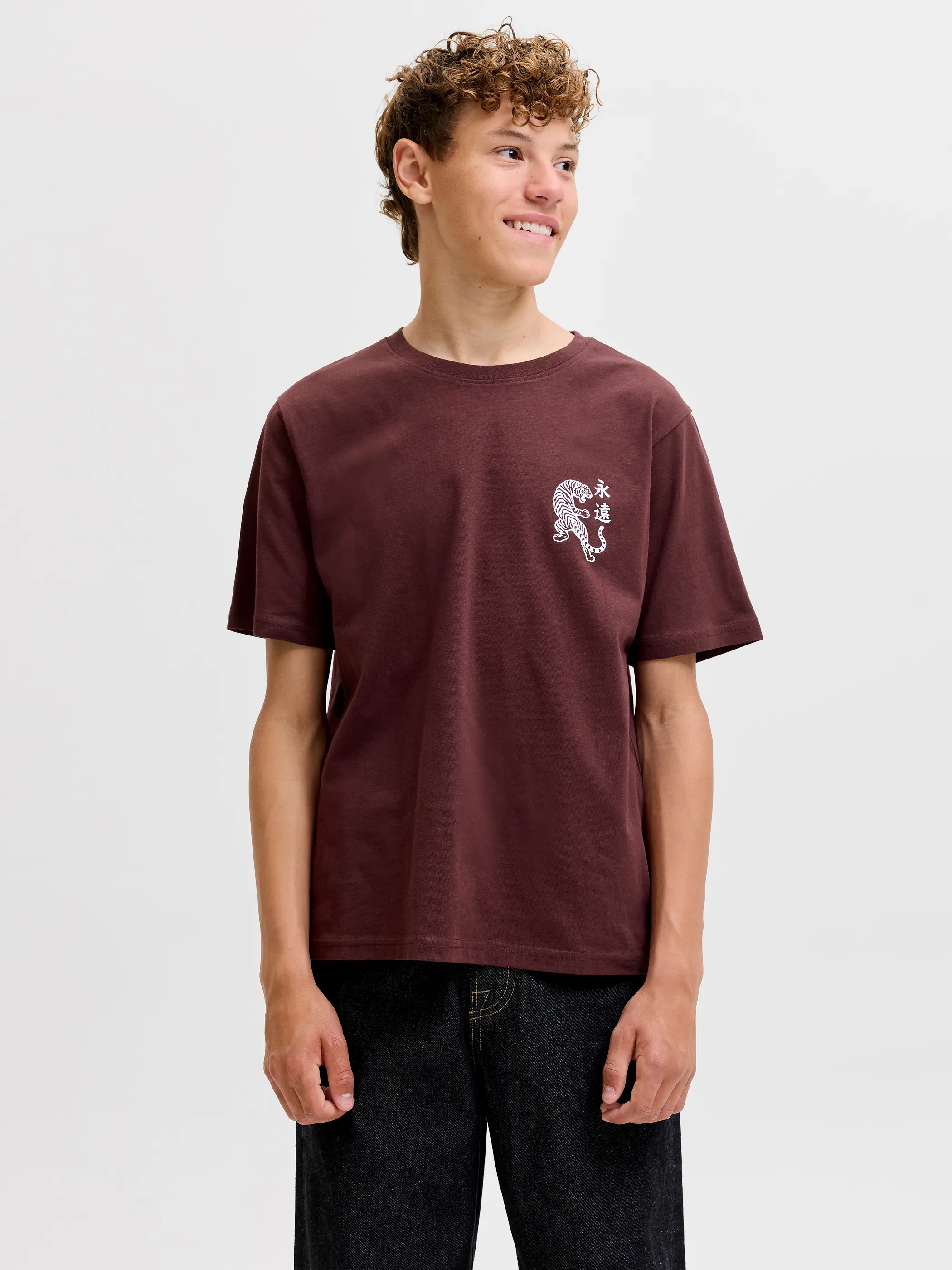 Jack&Jones Junior 12307351 JJBOYE TEE SS CREW NECK JNR Braun 931434 177094 1