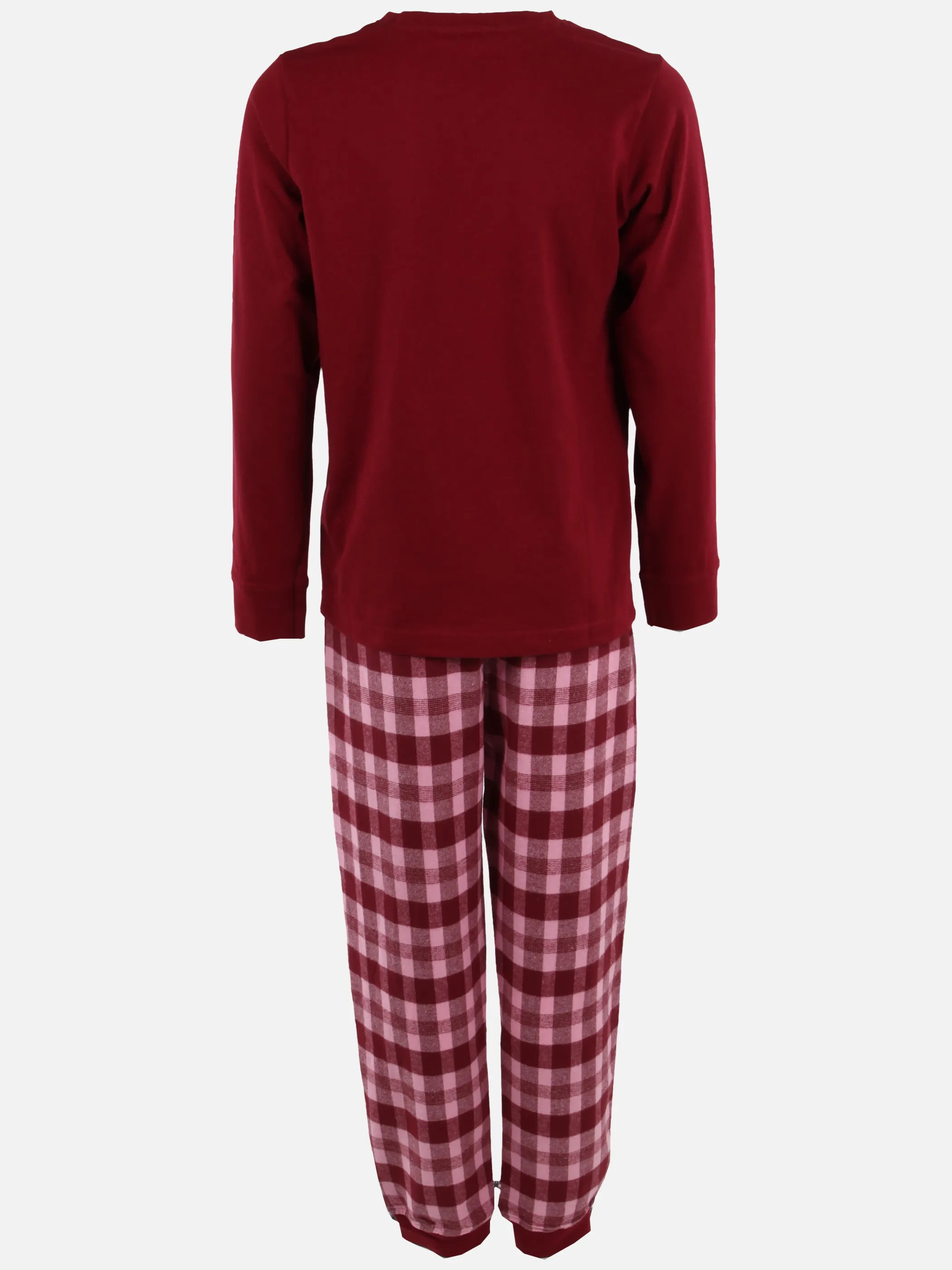 One Way Teener Girls Pyjama Flanell Karo Rot 930106 BORDO 2