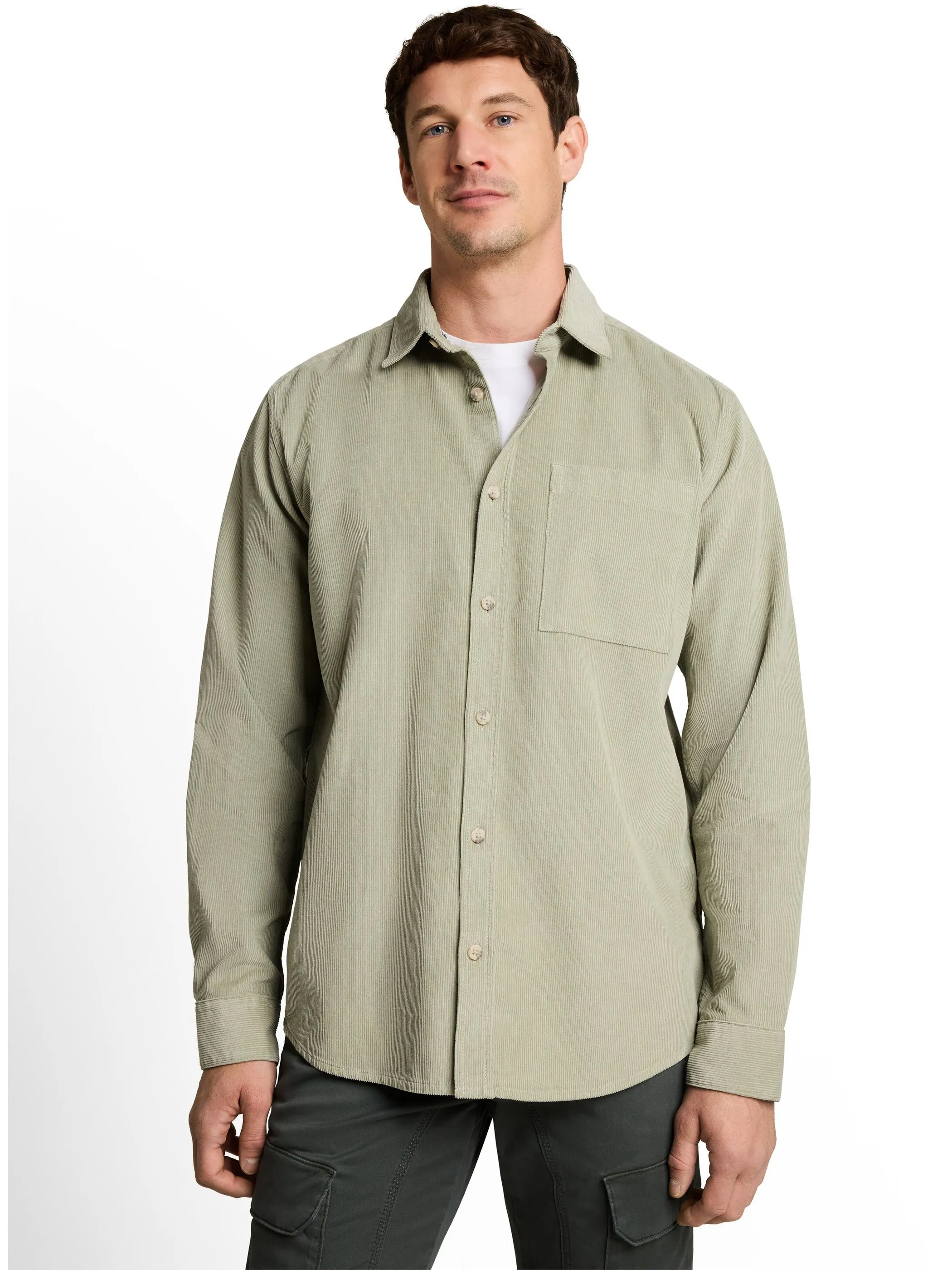 Tom Tailor 1052322 NOS soft corduroy shirt Grün 934244 40582 1