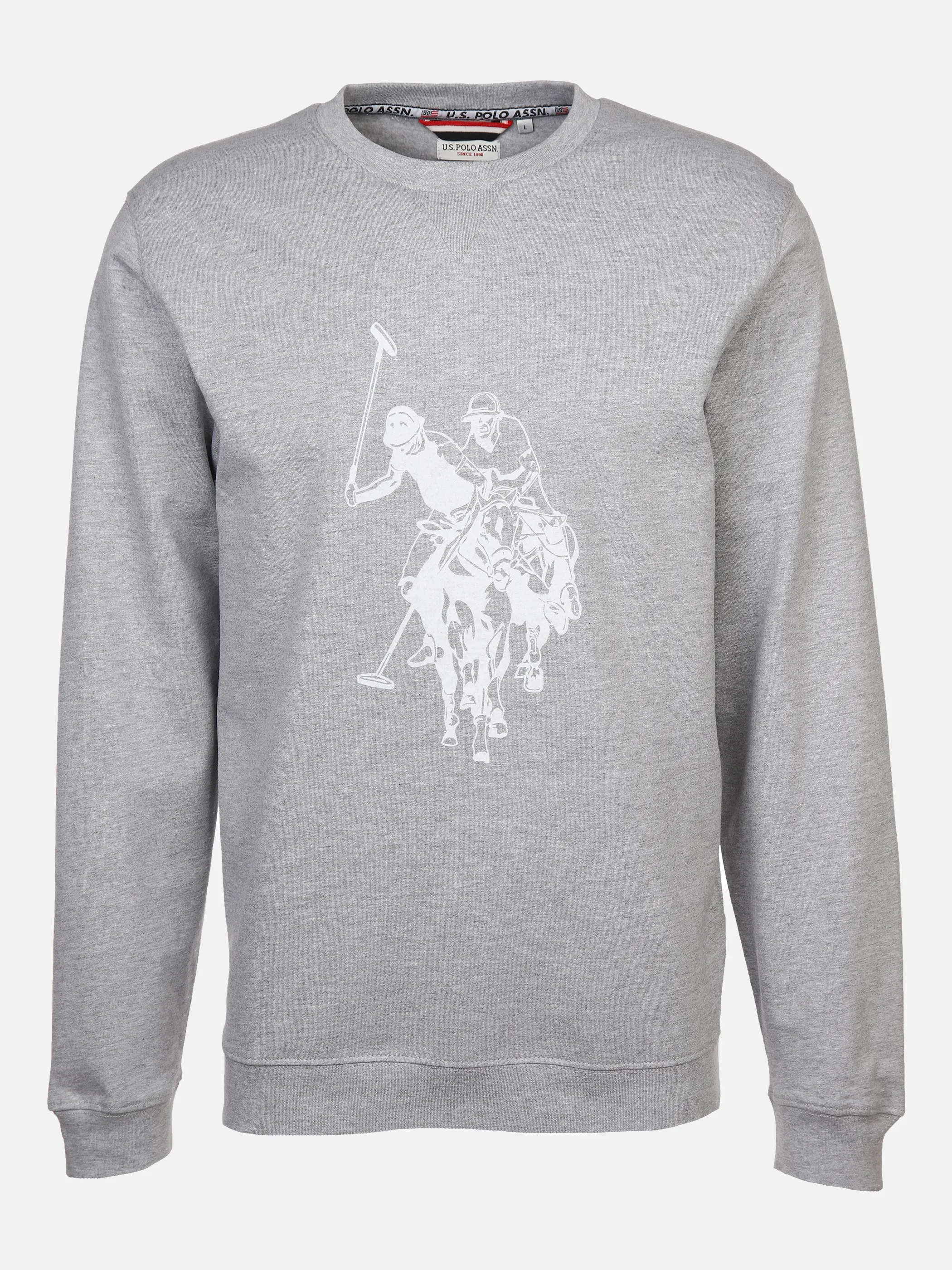 U.S. Polo Assn. He. Sweatshirt Logo Reiter Grau 881270 GREY MEL 1 U.S. Polo Assn. He. Sweatshirt Logo Reiter Grau 881270 GREY MEL 1