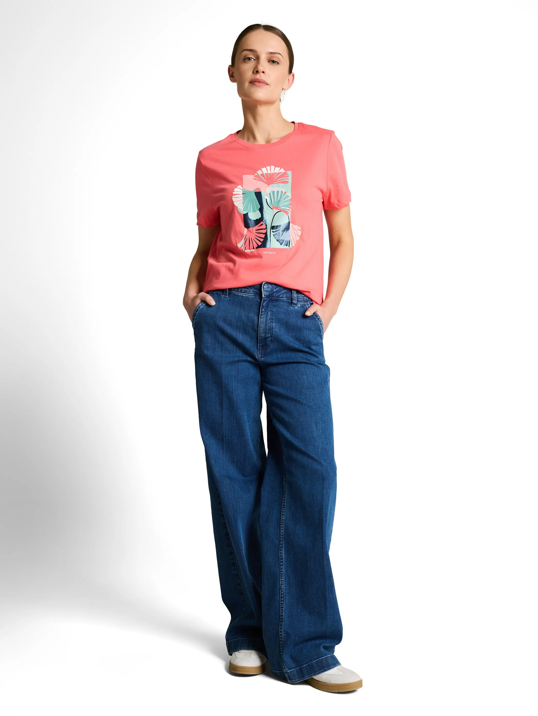 Tom Tailor 1051799 NOS T-shirt crew neck front print Pink 922030 40029 1