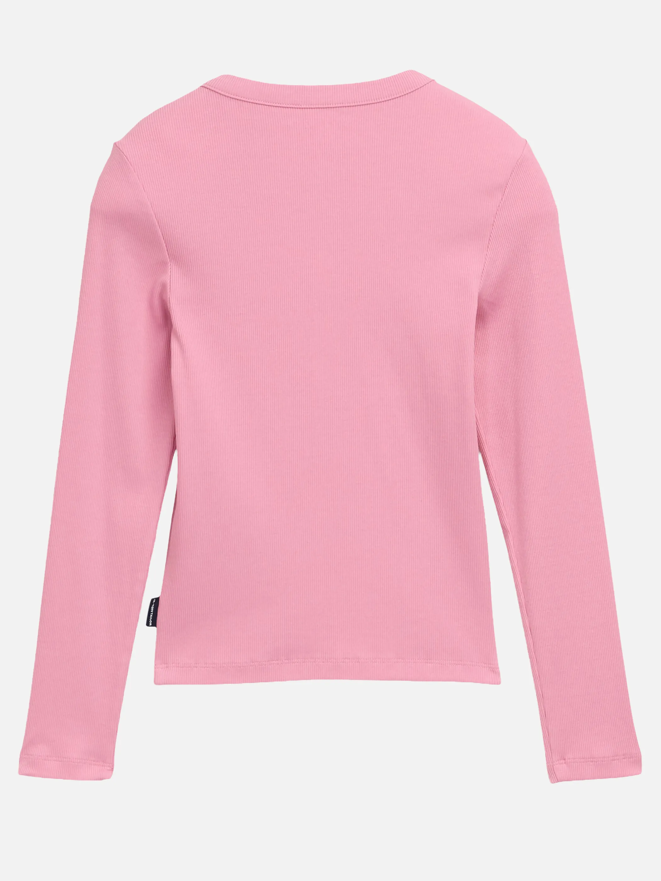 Tom Tailor 1052571 rib henley longsleeve Rosa 934459 14162 2