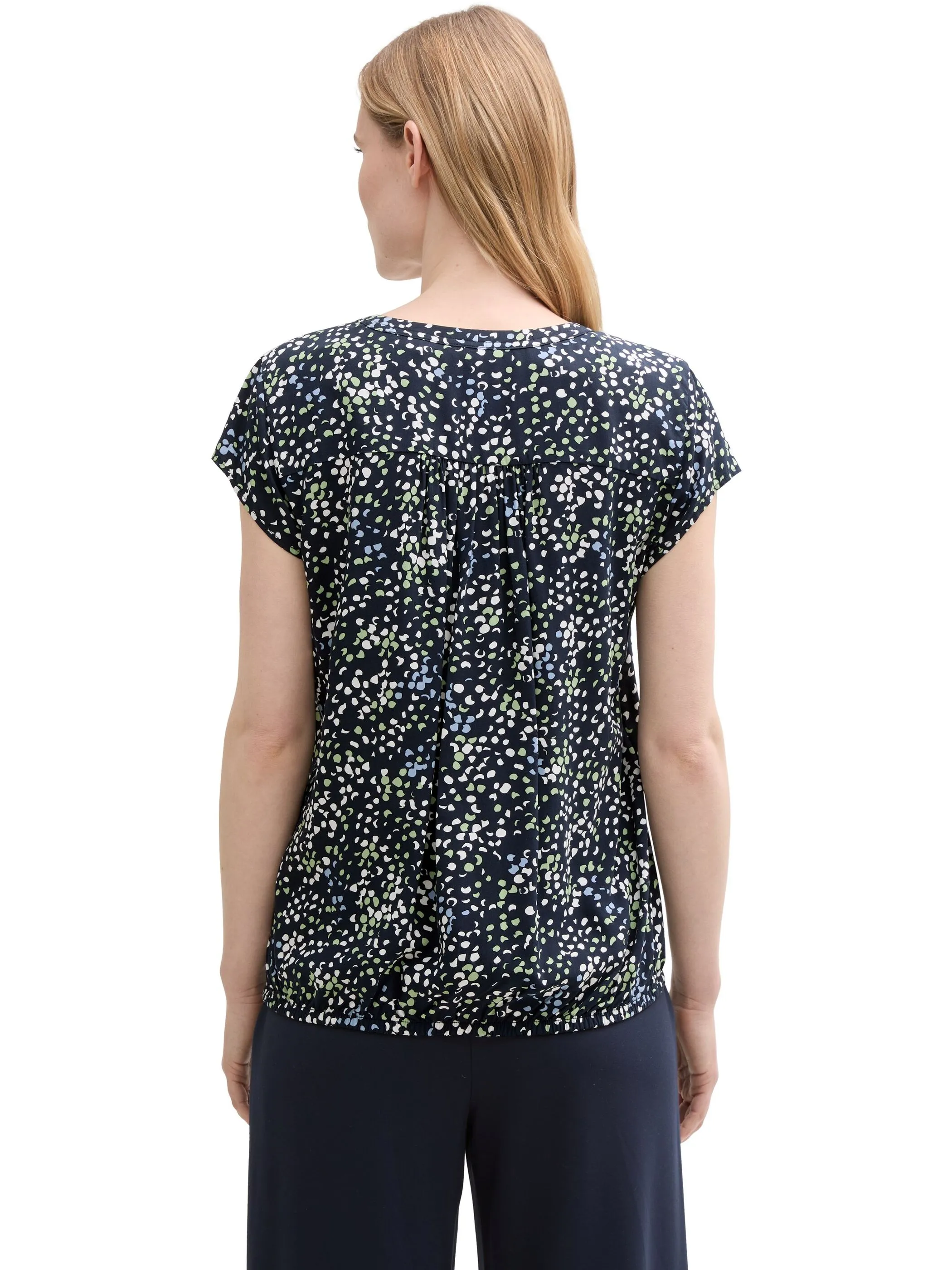 Tom Tailor 1045238 NOS blouse printed shortsleeve Marine 905962 37369 3
