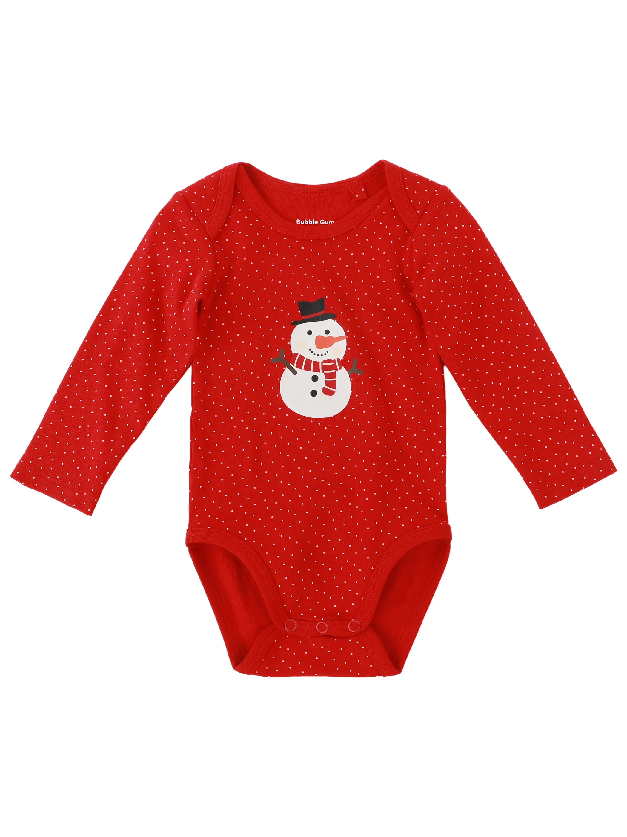 Bubble Gum BU Weihnachtsbody mit Schneemann FP in rot Rot 933669 ROT 1