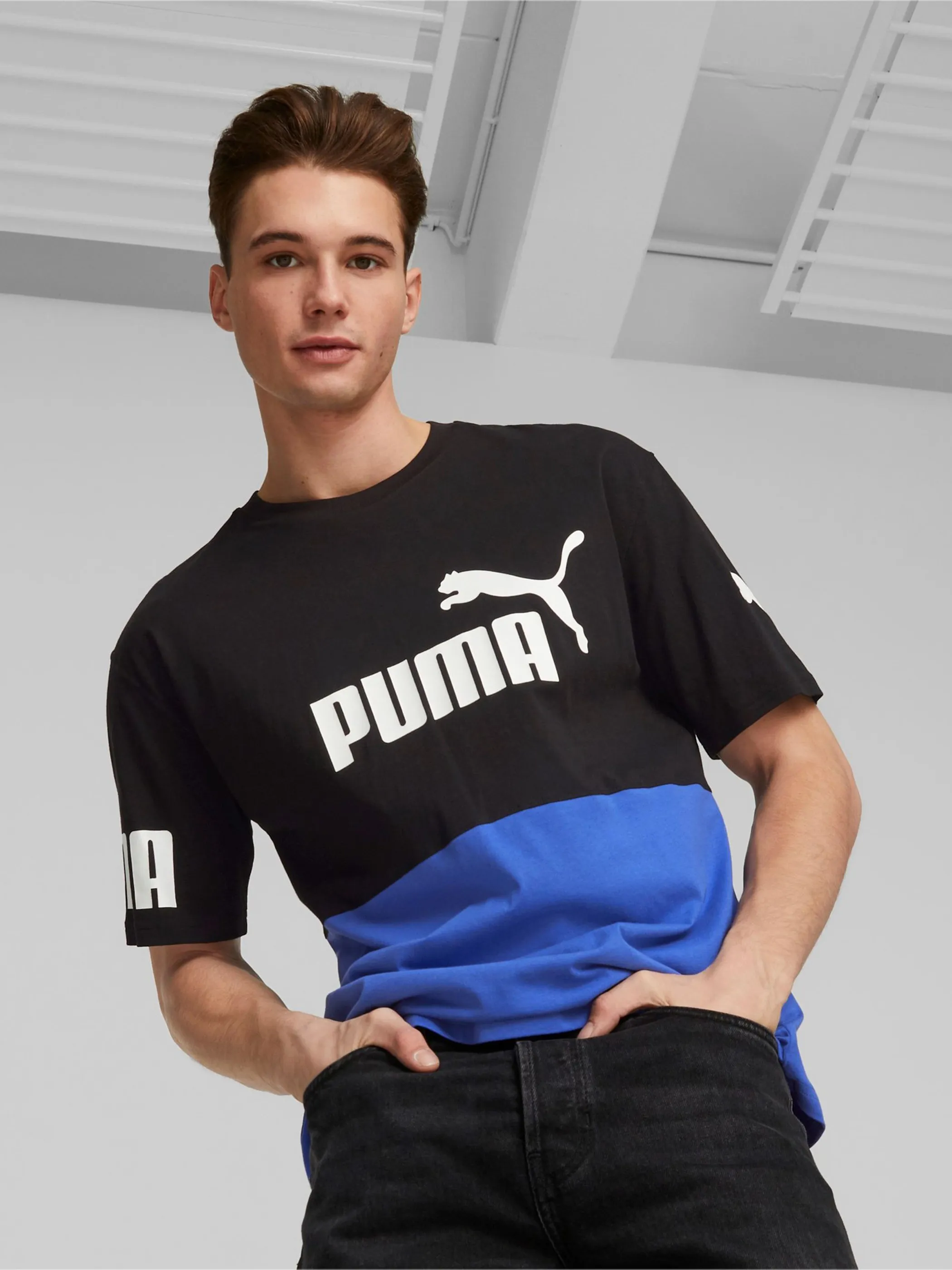 Puma 673321 He-Sportshirt, Colorblock Blau 876142 92 4 Puma 673321 He-Sportshirt, Colorblock Blau 876142 92 4
