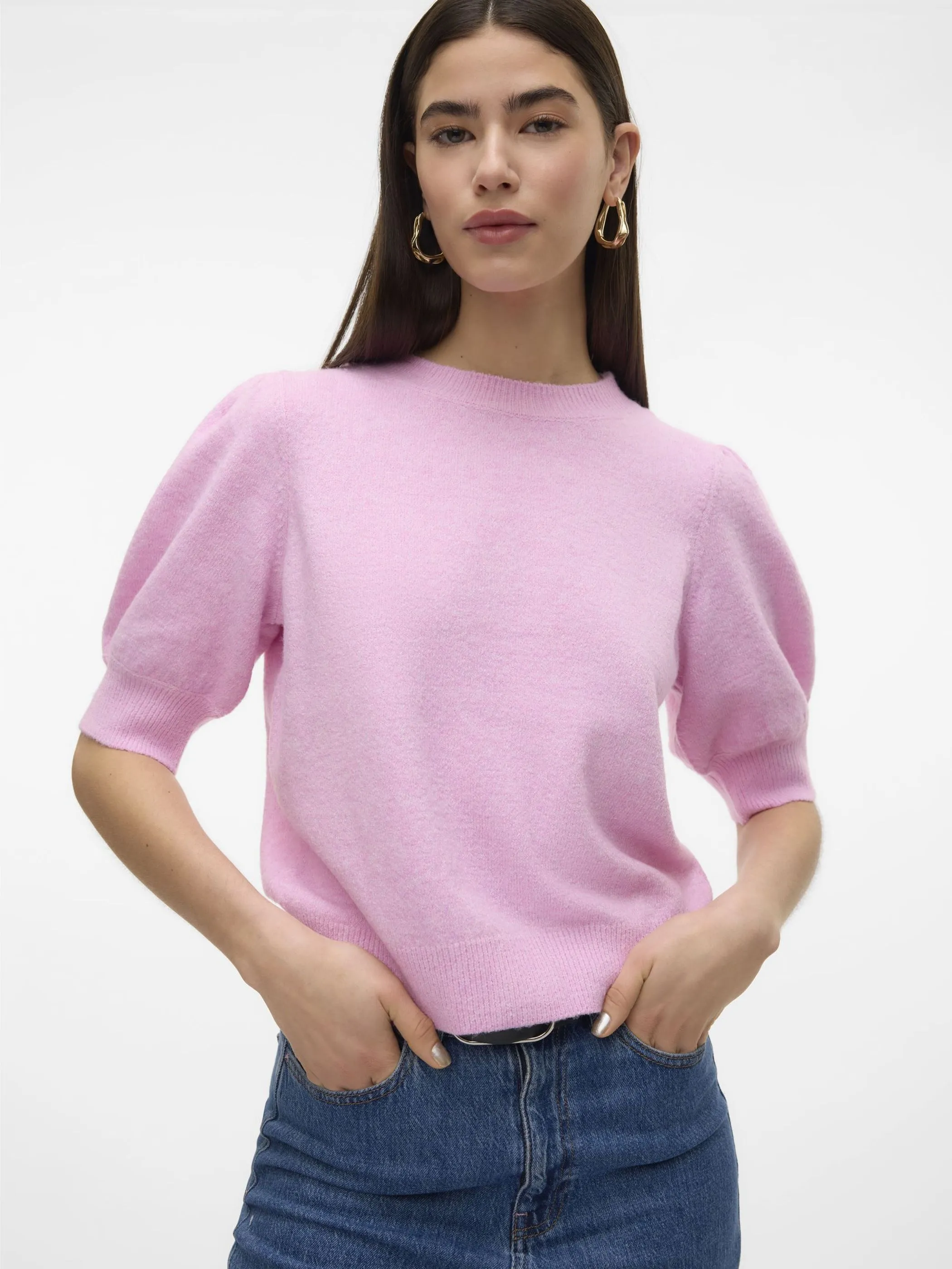 Vero Moda 10278313 VMDOFFY 2/4 O-NECK PU Lila 888449 262715001