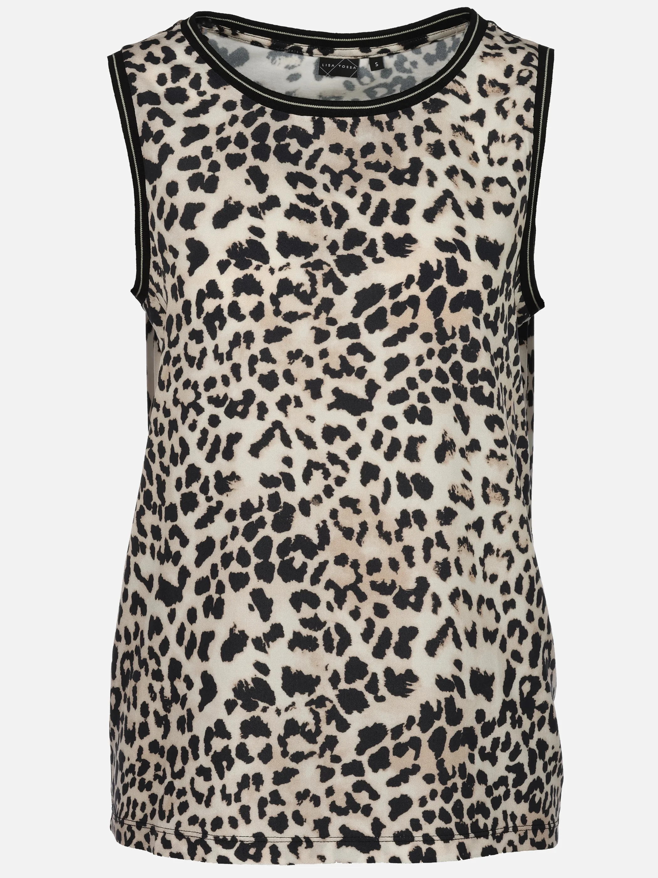 Lisa Tossa Da-Top m. Strick-Bündchen Braun 926186 LEOPRINT 1