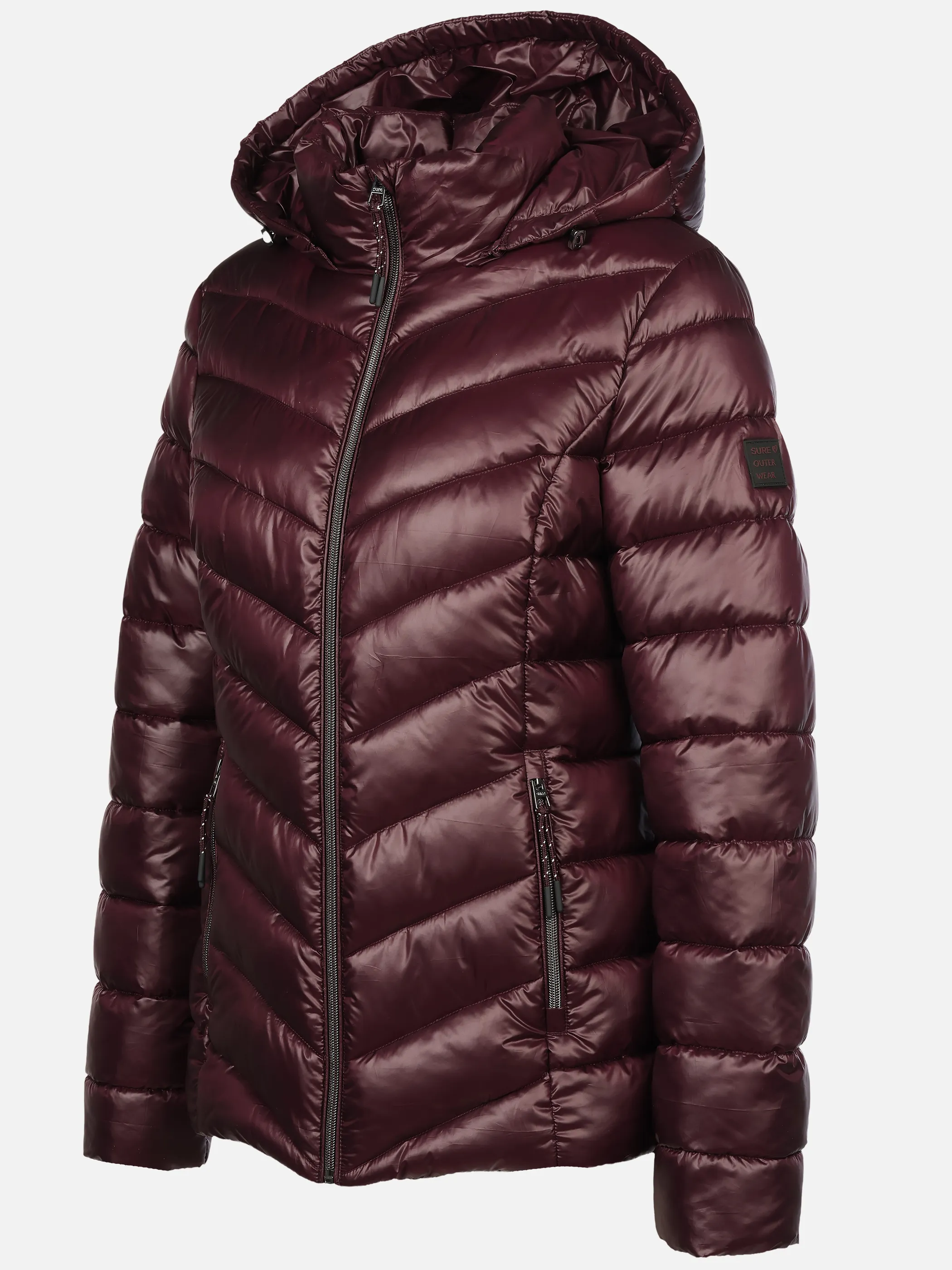 Sure Da. Steppjacke mit abnehmbarer Kapuze Rot 928651 BURGUND 3